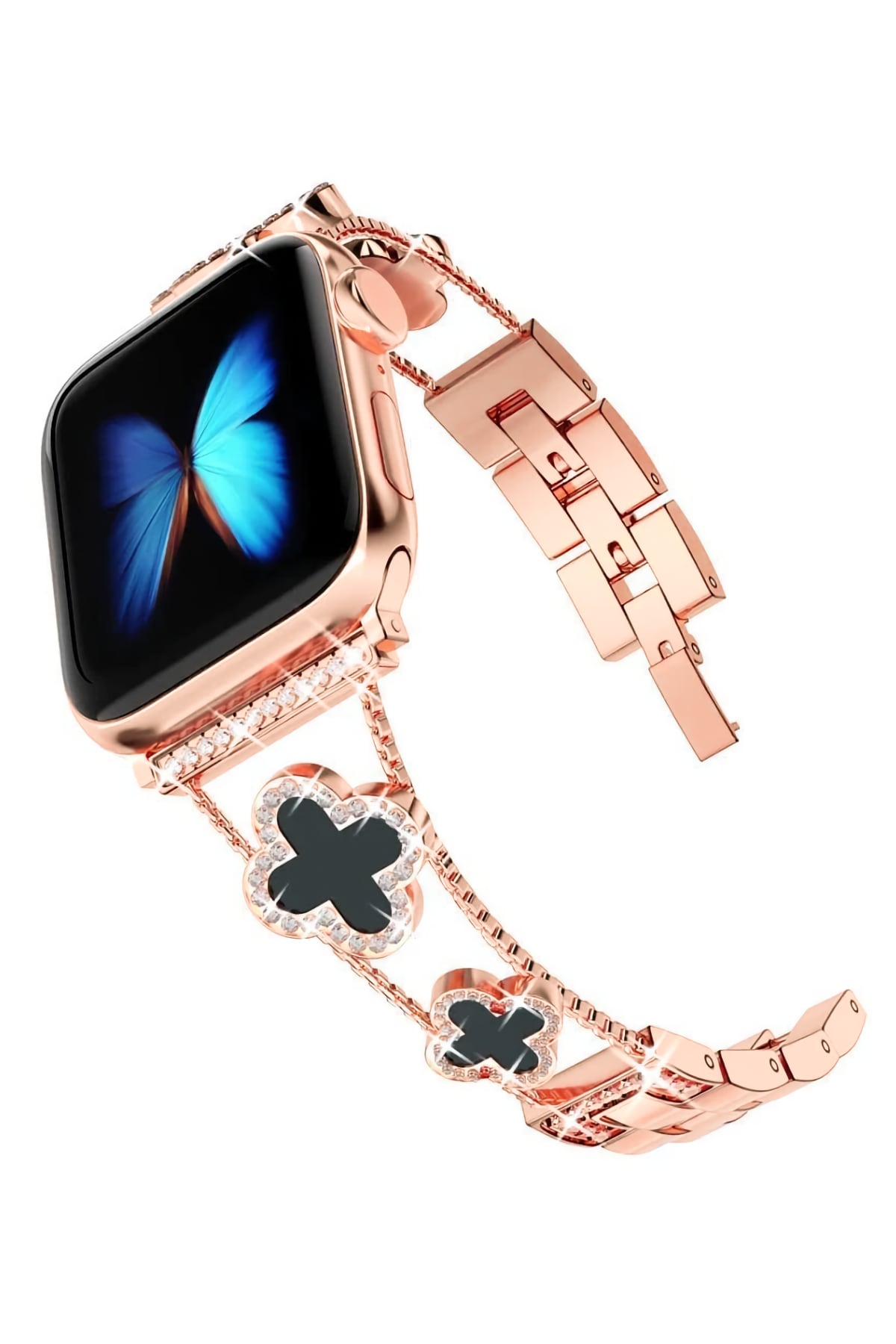 Apple Watch Uyumlu Clovella Metal Kordon Pink Eclipse