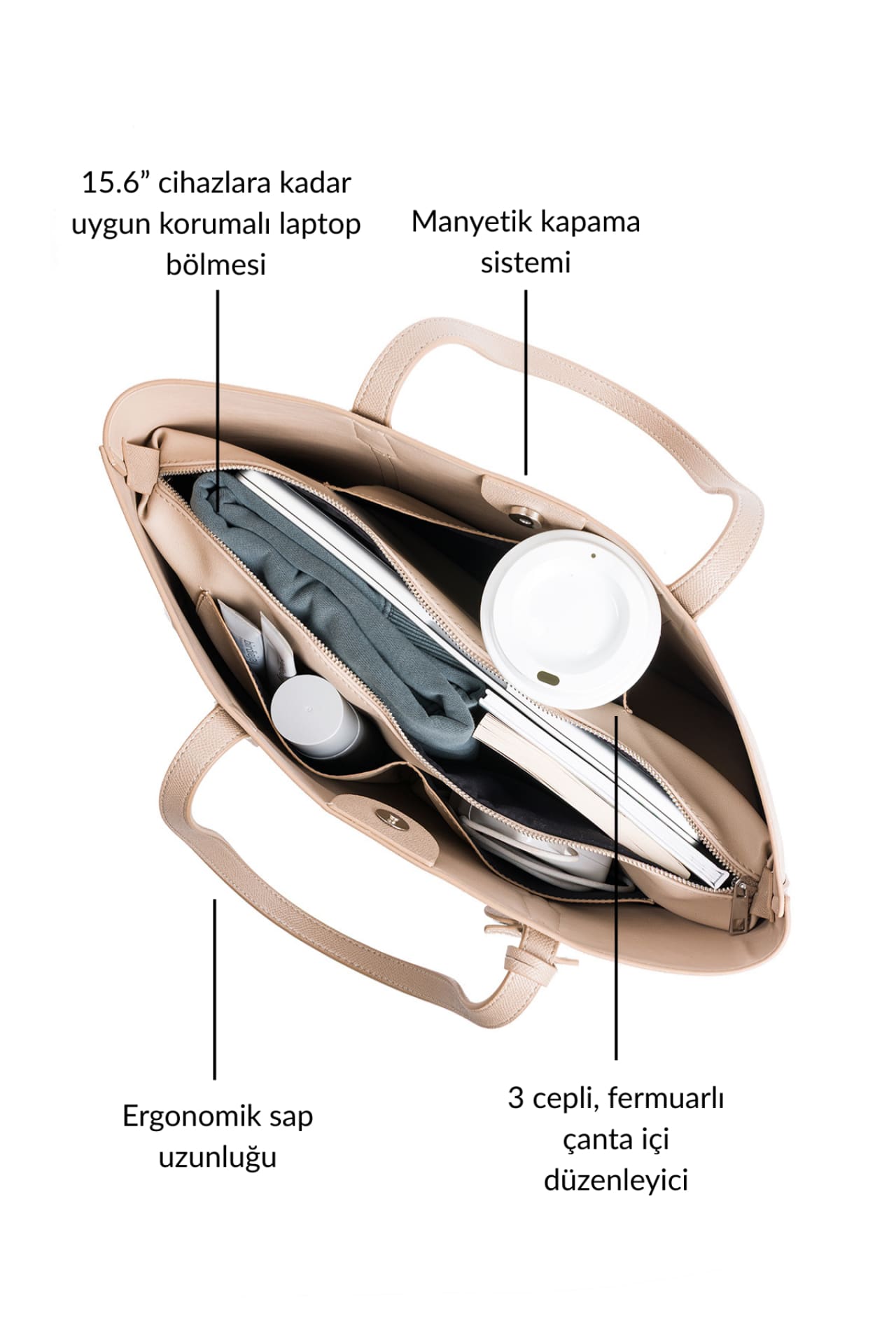 Birdiejay-Birdiebag Bej Tote Bag-Bez Çanta-2-Milagron.com