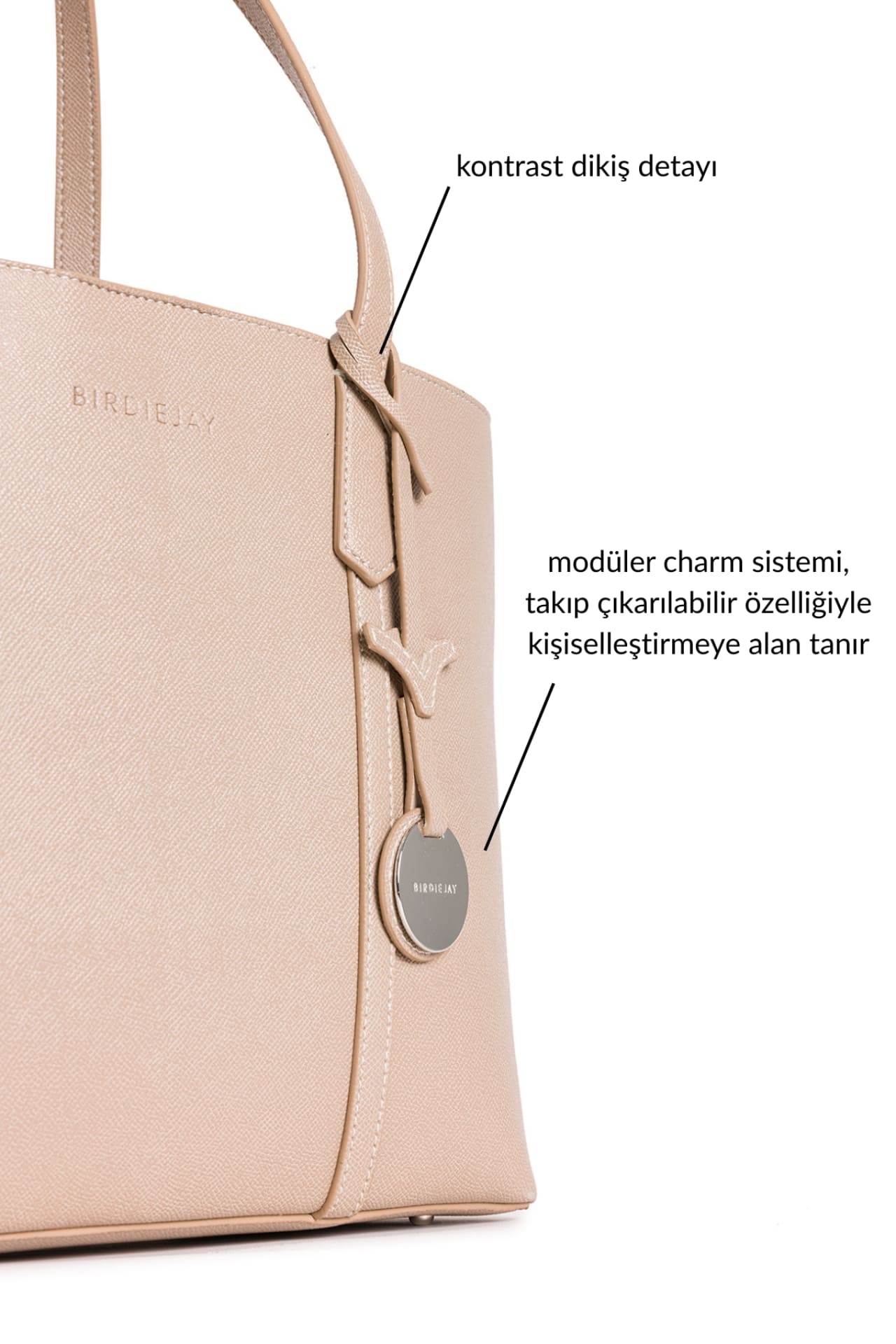 Birdiejay-Birdiebag Bej Tote Bag-Bez Çanta-5-Milagron.com