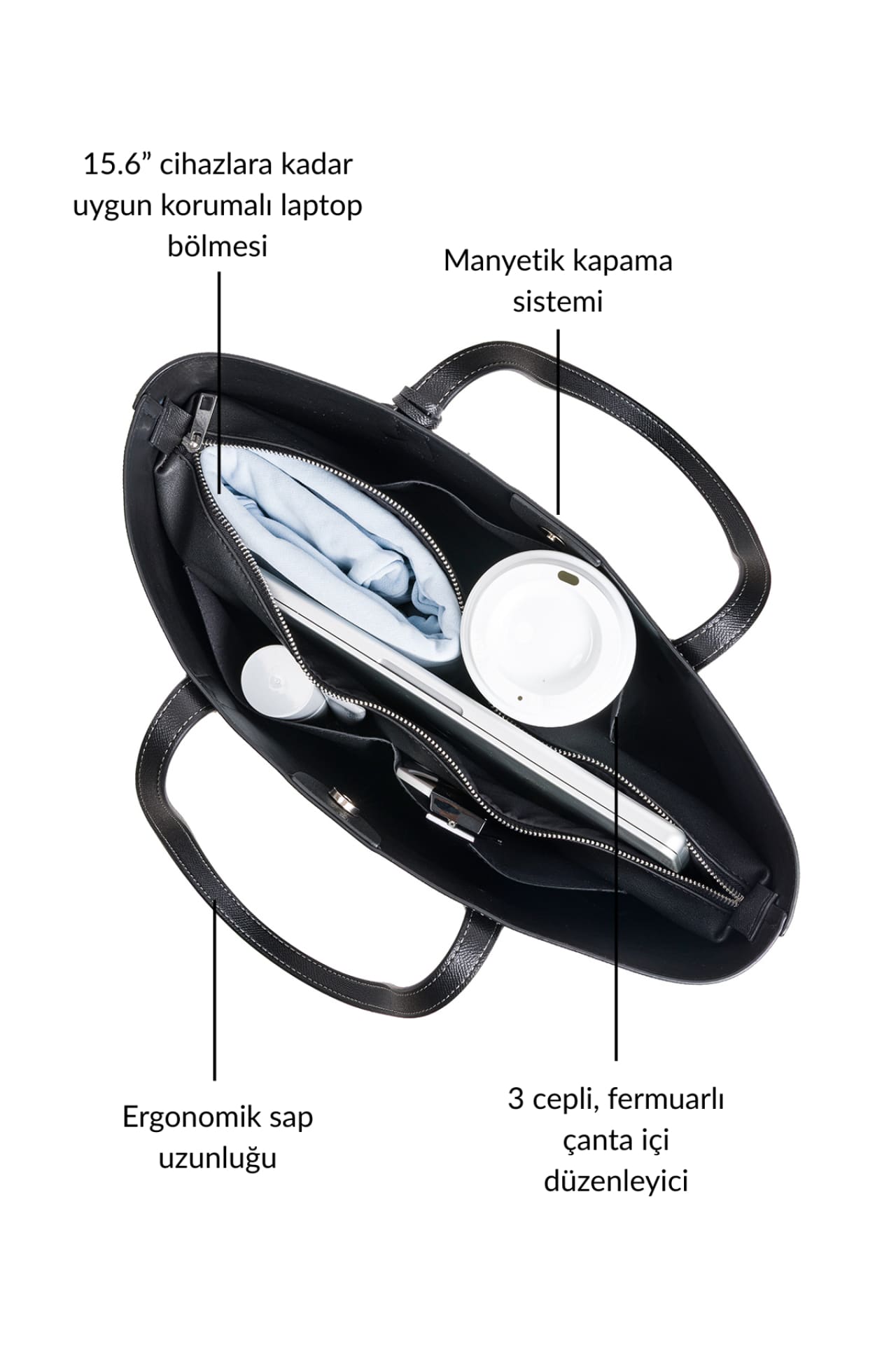 Birdiejay-Birdiebag Si̇yah Tote Bag-Bez Çanta-2-Milagron.com