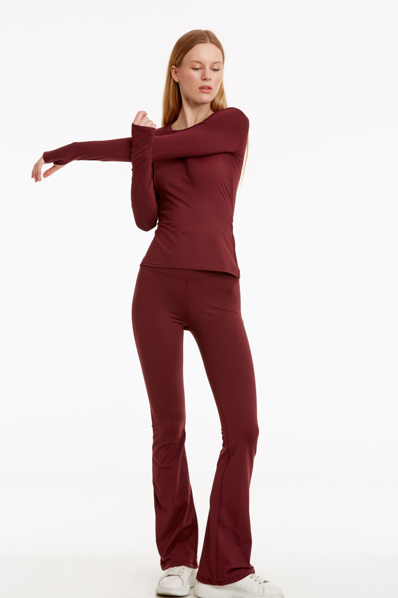 Birdiejay-Birdiesmooth Made For Walking Bootcut Leggings Bordo Bootcut Yoga Ve Spor Taytı-Spor ve Yoga Taytları-4-Milagron.com