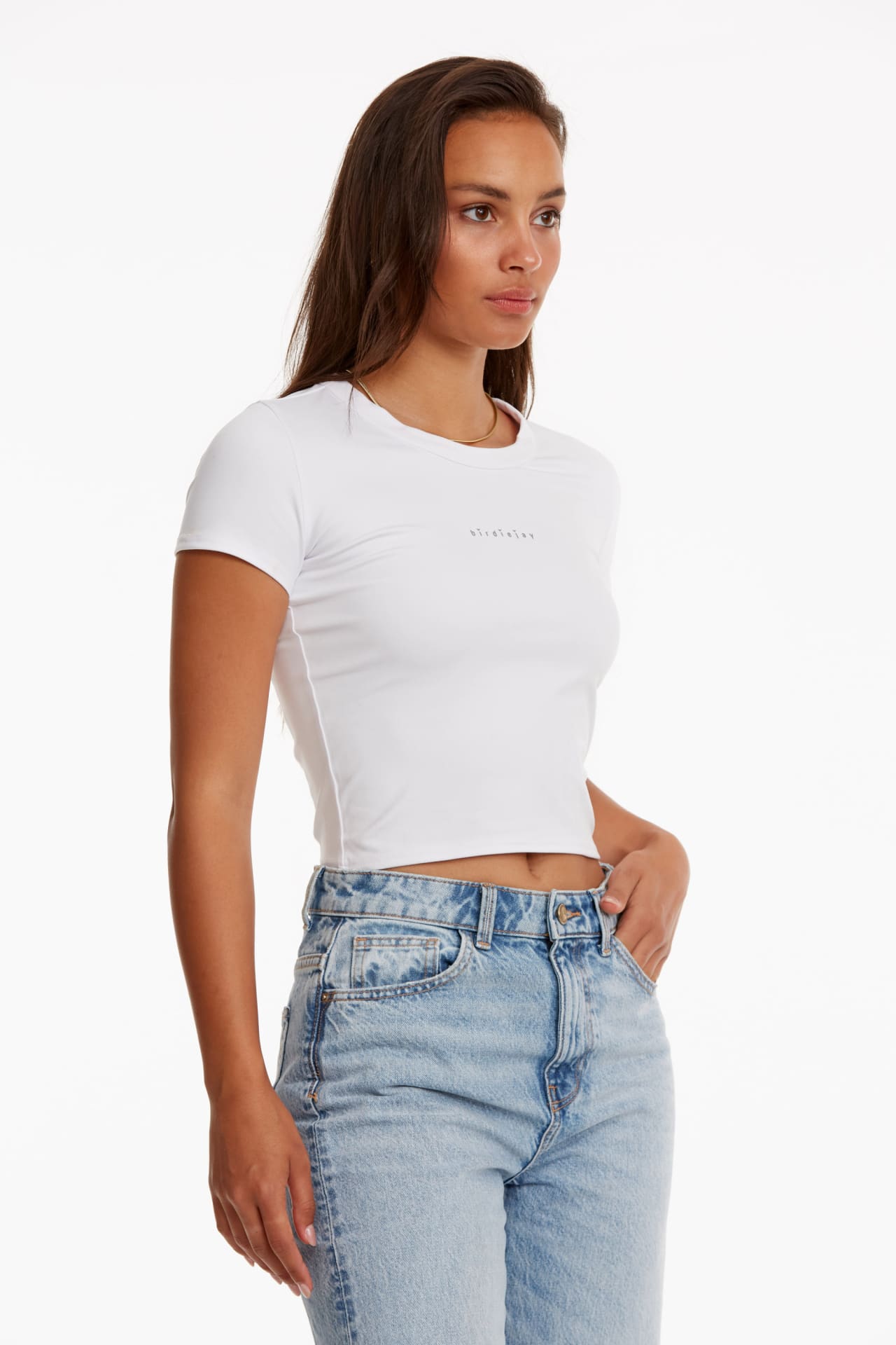 Birdiejay-Birdiesmooth Your New Go To Baby Tee Beyaz Kisa Kollu T Shirt-T-Shirts-5-Milagron.com