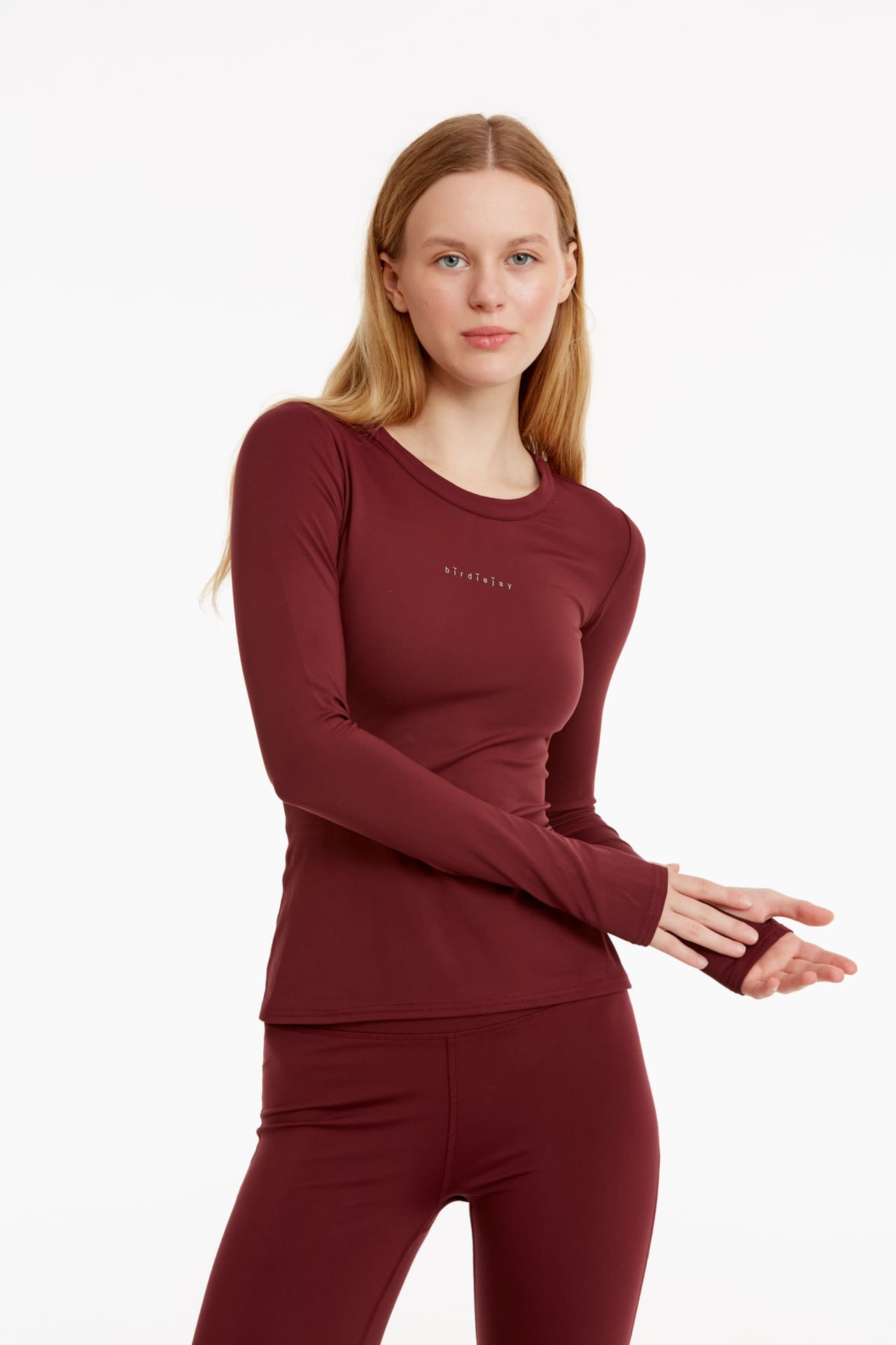 Birdiejay-Birdiesmooth Your New Go To Bordo Uzun Kollu T Shirt-T-Shirts-2-Milagron.com