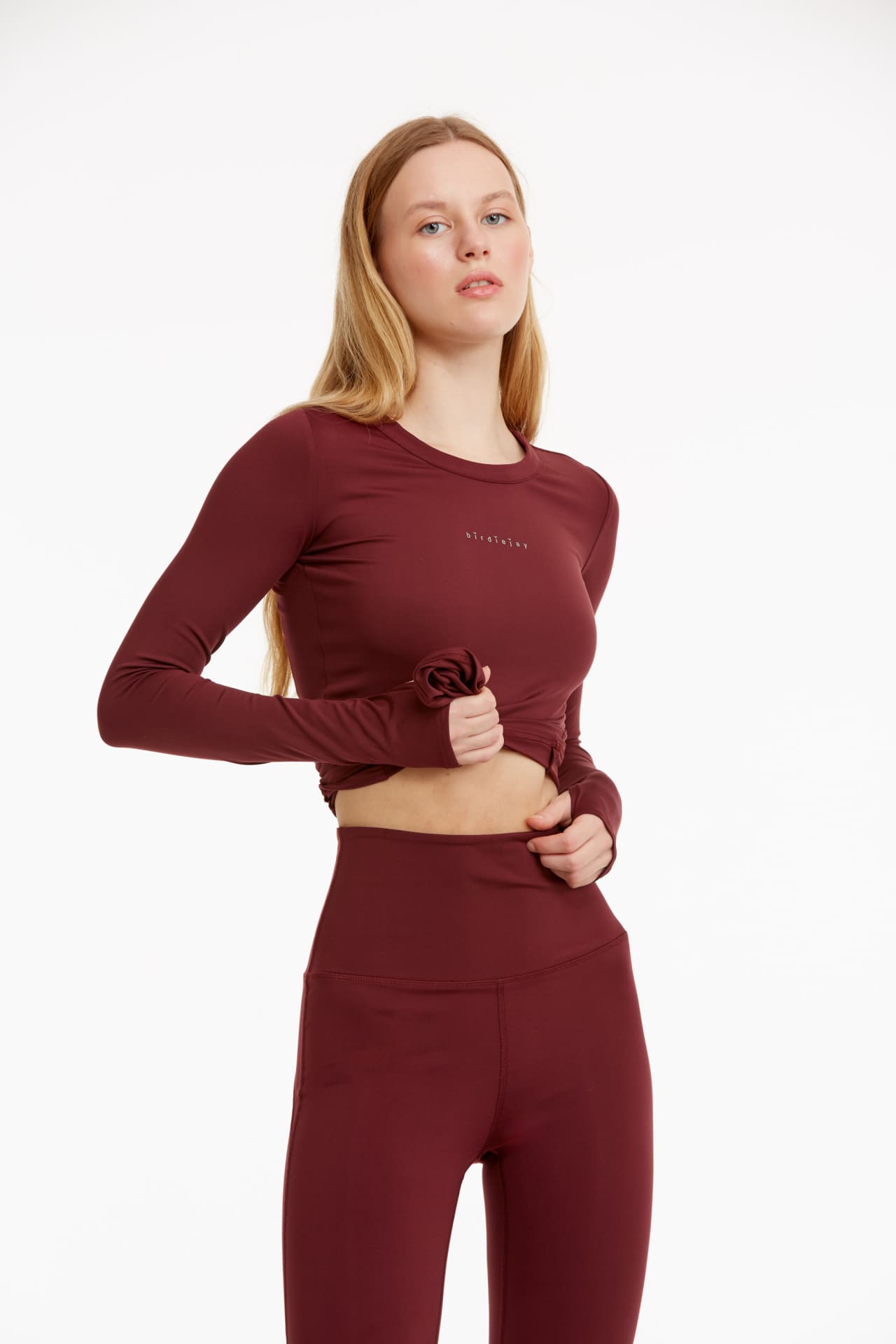 Birdiejay-Birdiesmooth Your New Go To Bordo Uzun Kollu T Shirt-T-Shirts-5-Milagron.com