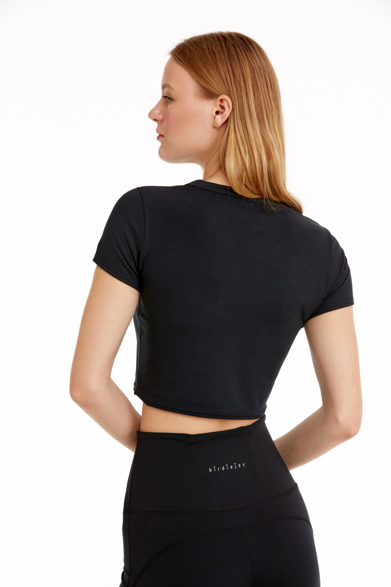 Birdiejay-Birdiesmooth Your New Go To Cropped Baby Tee Si̇yah Kısa Kollu Crop T Shirt-T-Shirts-2-Milagron.com