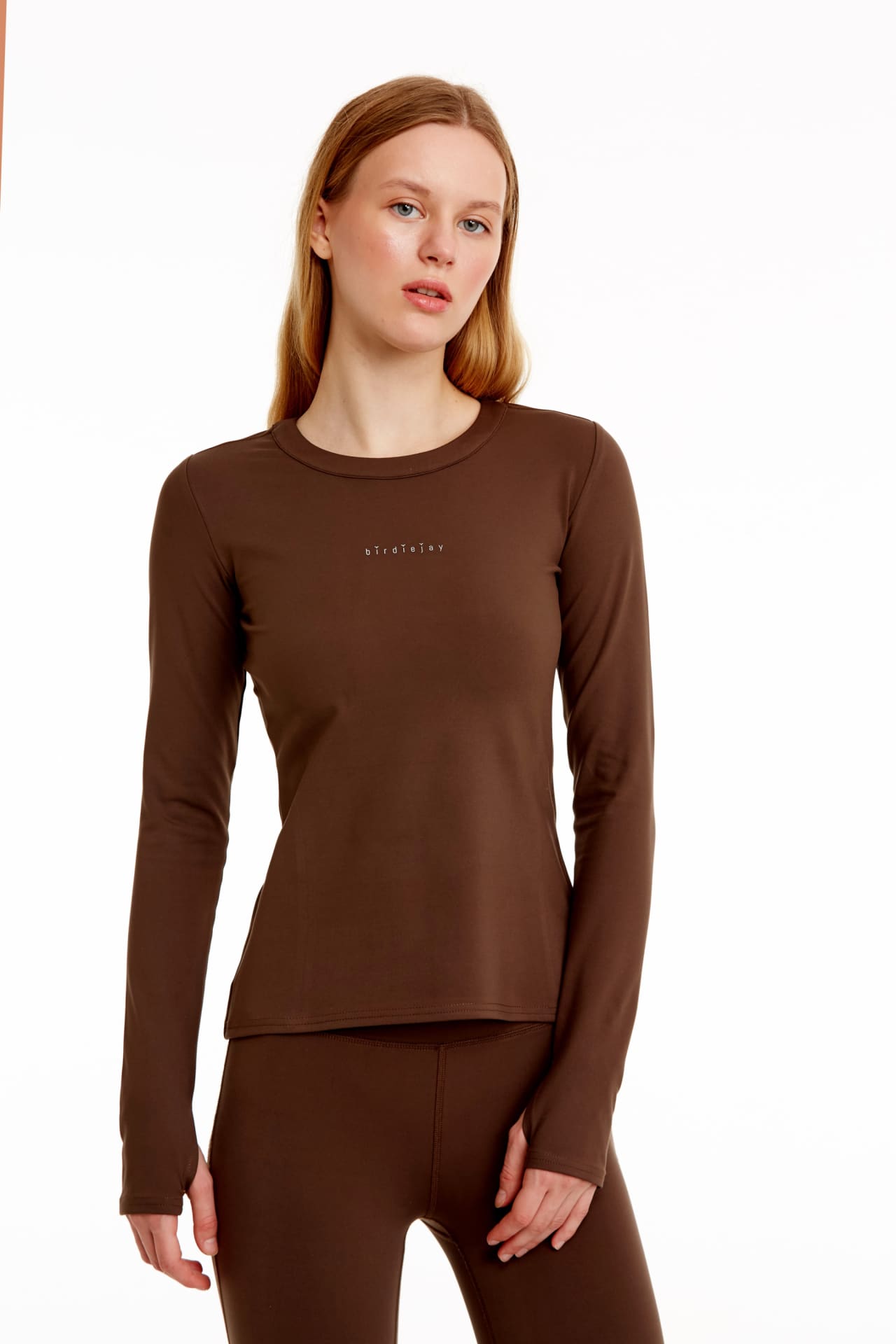 Birdiejay-Birdiesmooth Your New Go To Koyu Kahve Uzun Kollu T Shirt-T-Shirts-3-Milagron.com