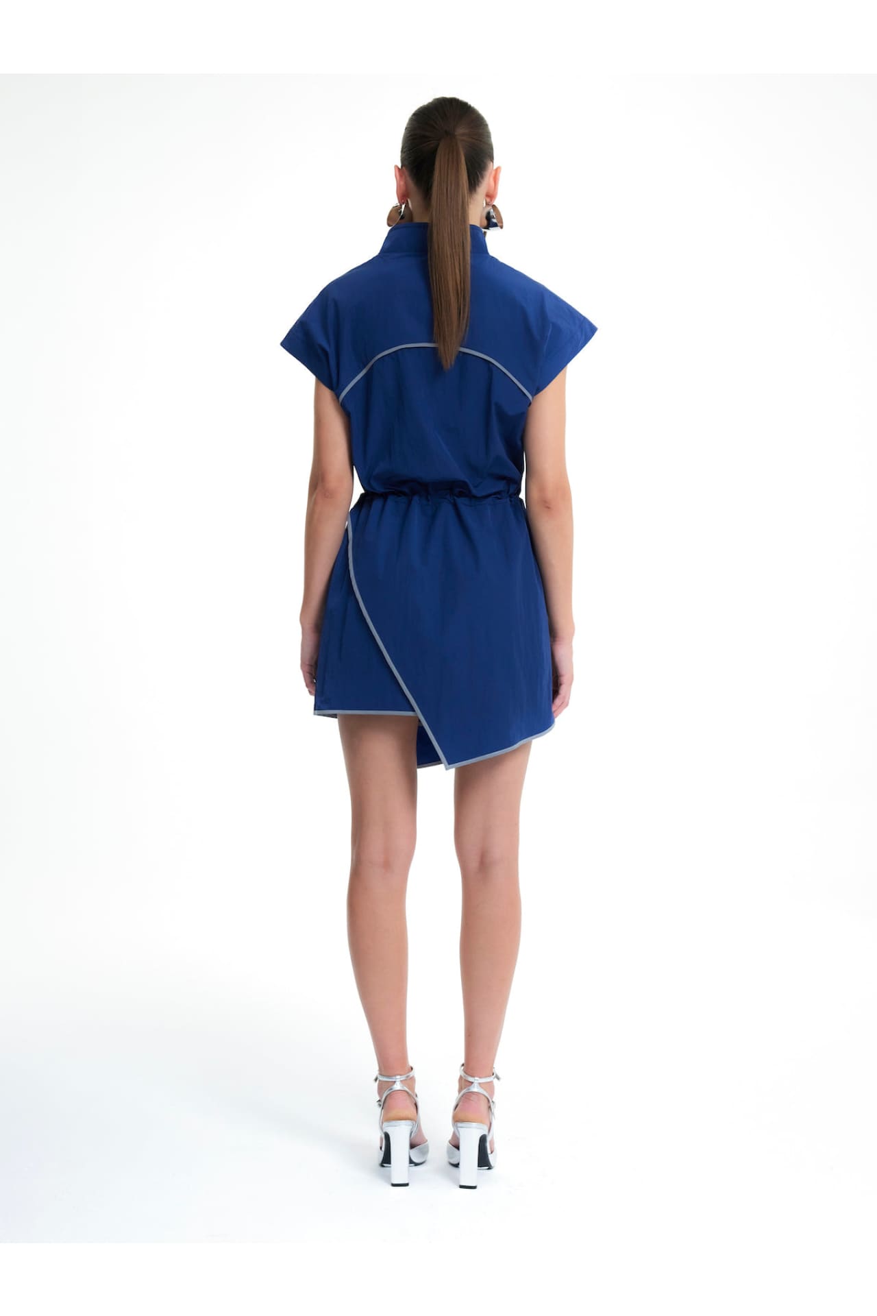 Birdiejay-Blue Morpho Reflekti̇f Detayli Elbi̇se Kobalt Mavi̇si̇-Elbise-4-Milagron.com