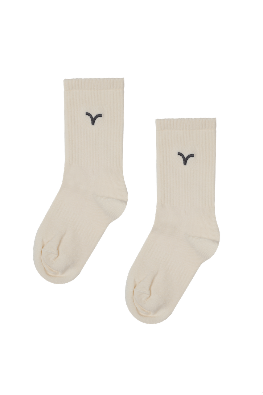 Birdiejay-Essential Socks Krem Spor Çorap Off White-Çorap-1-Milagron.com
