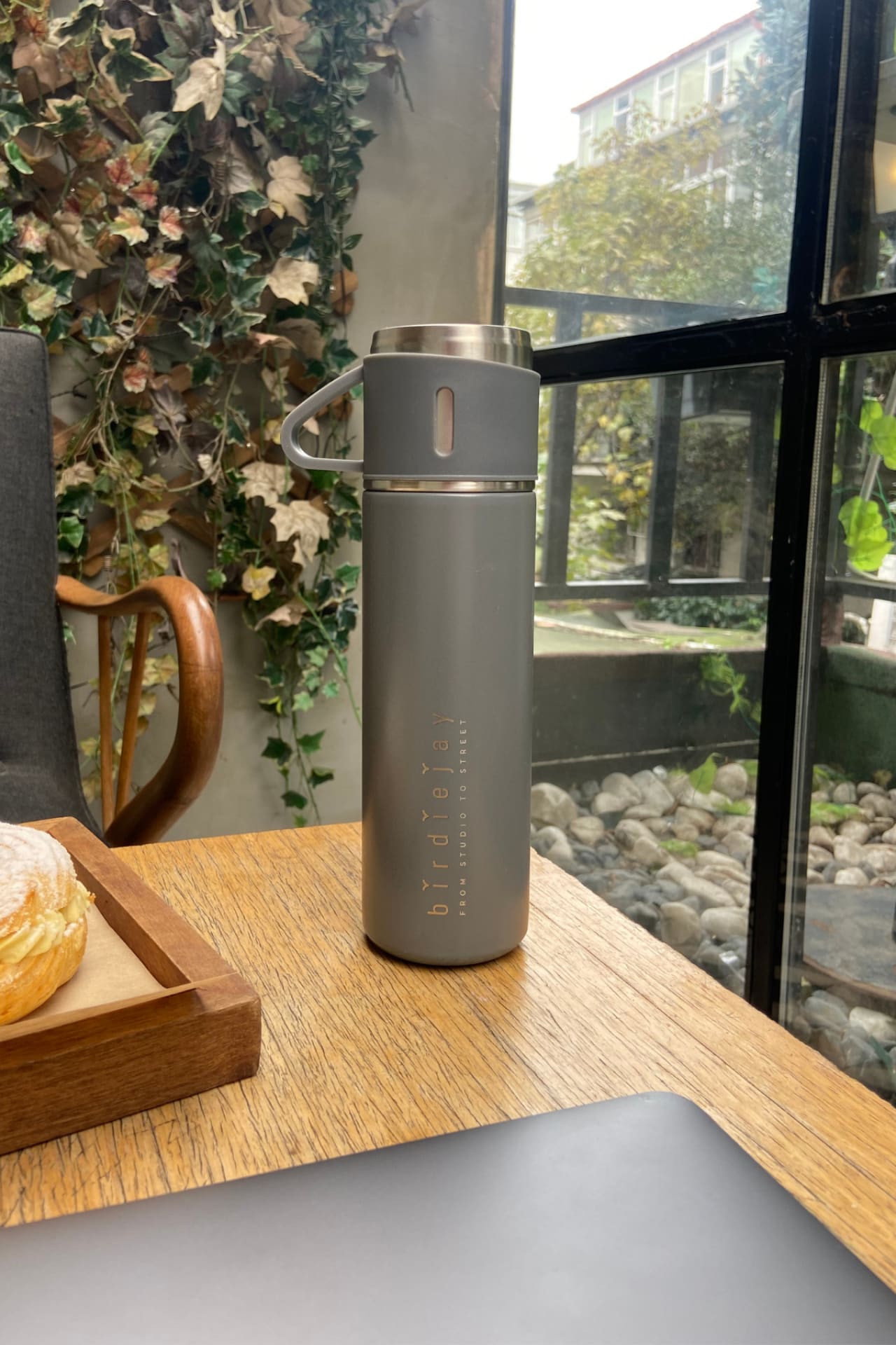 Birdiejay-Mildra Thermos Koyu Gri̇ Çeli̇k Bardakli Termos-Termos-1-Milagron.com