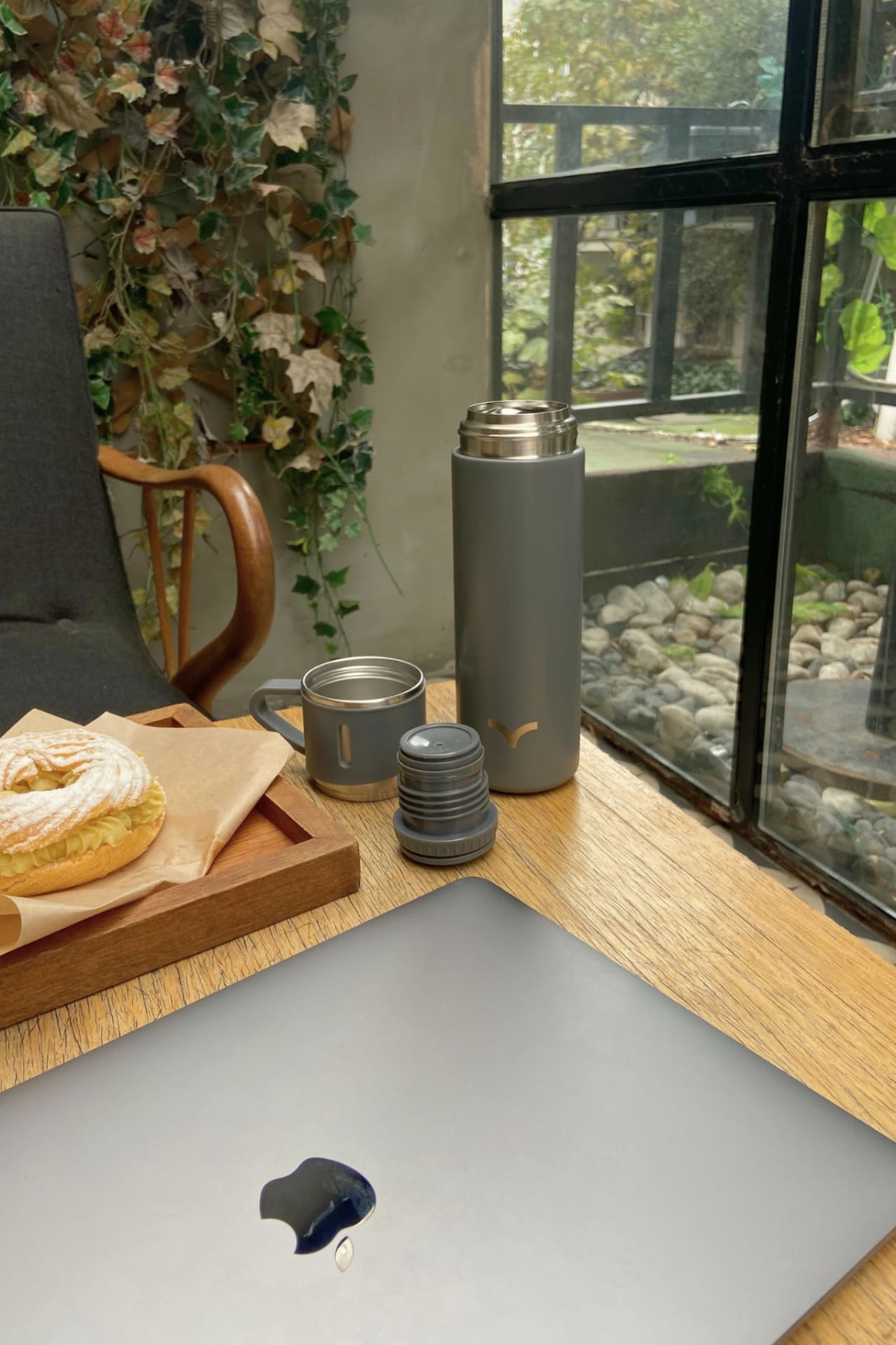 Birdiejay-Mildra Thermos Koyu Gri̇ Çeli̇k Bardakli Termos-Termos-7-Milagron.com