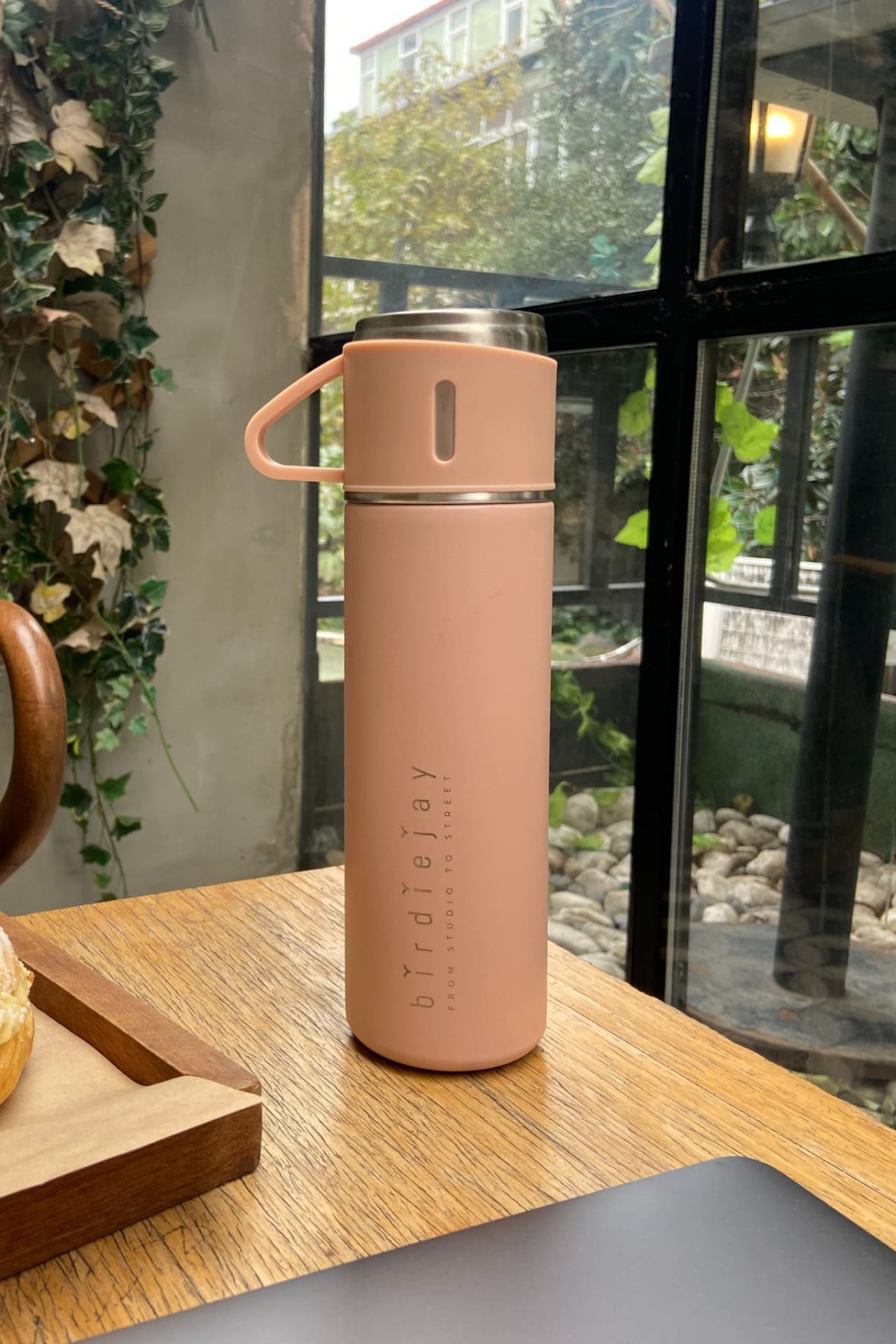 Birdiejay-Mildra Thermos Toz Pembe Çeli̇k Bardakli Termos-Termos-1-Milagron.com