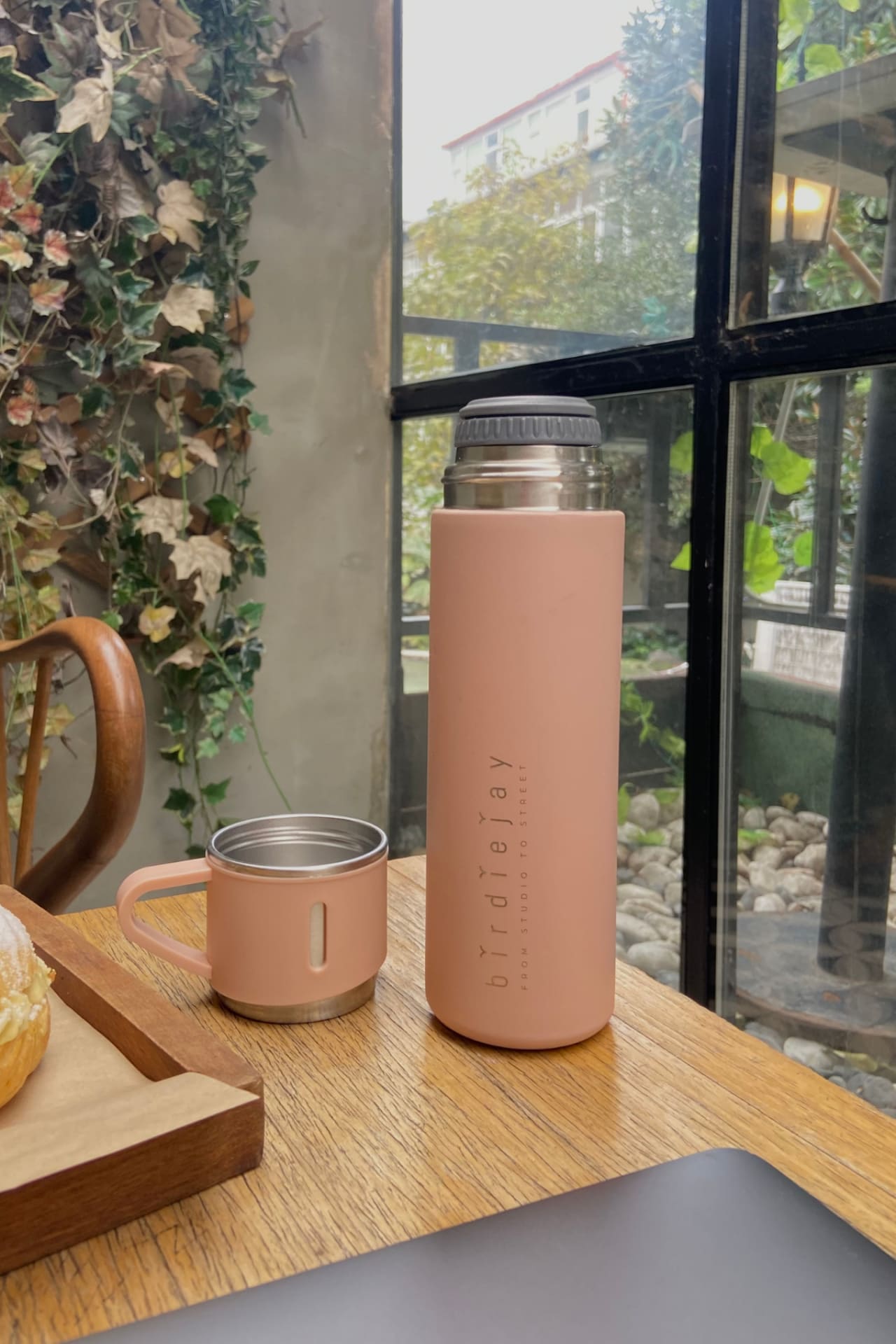 Birdiejay-Mildra Thermos Toz Pembe Çeli̇k Bardakli Termos-Termos-7-Milagron.com