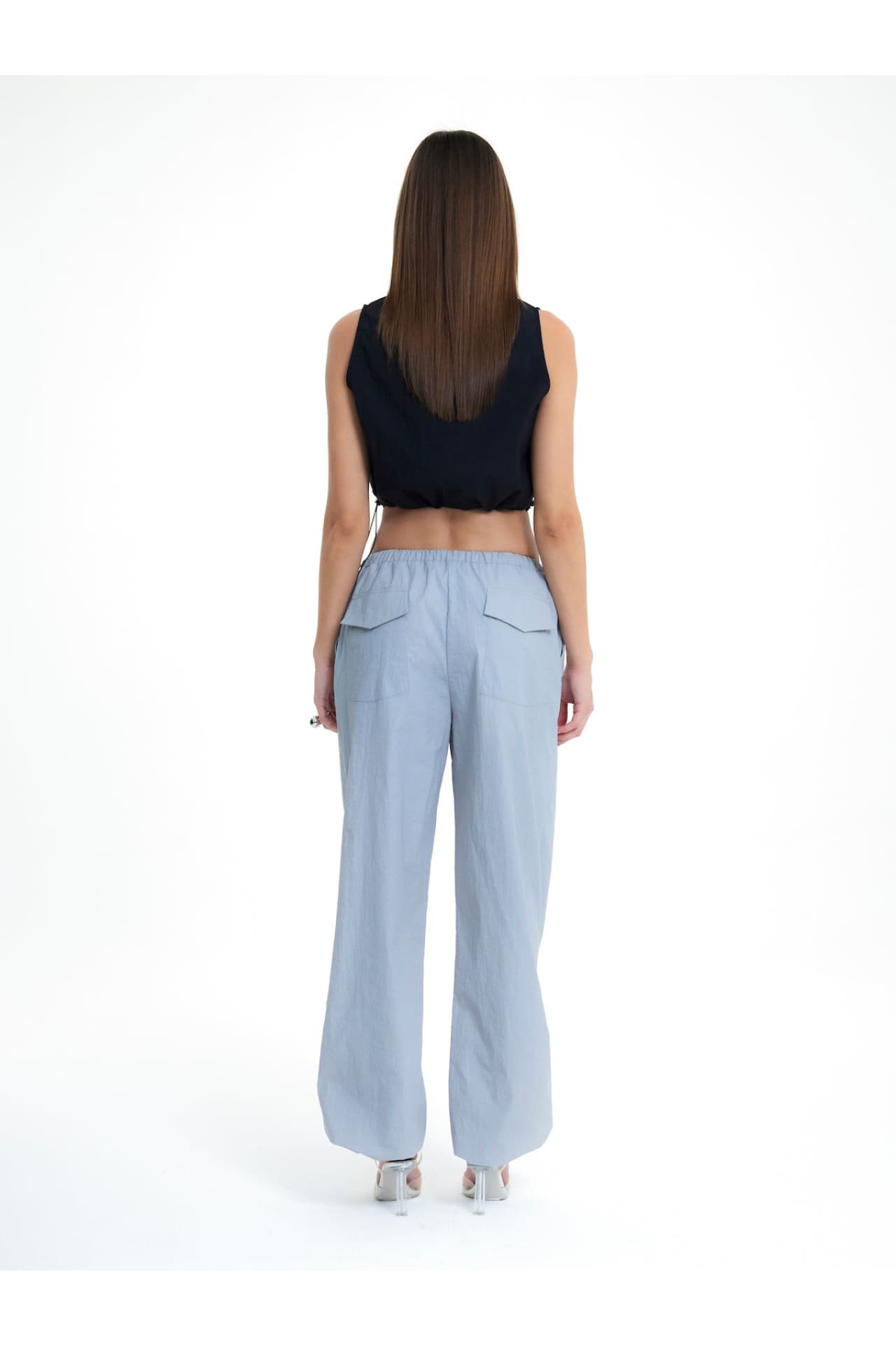 Birdiejay-Oregon Crop Paraşüt Bluz Si̇yah-Top-4-Milagron.com