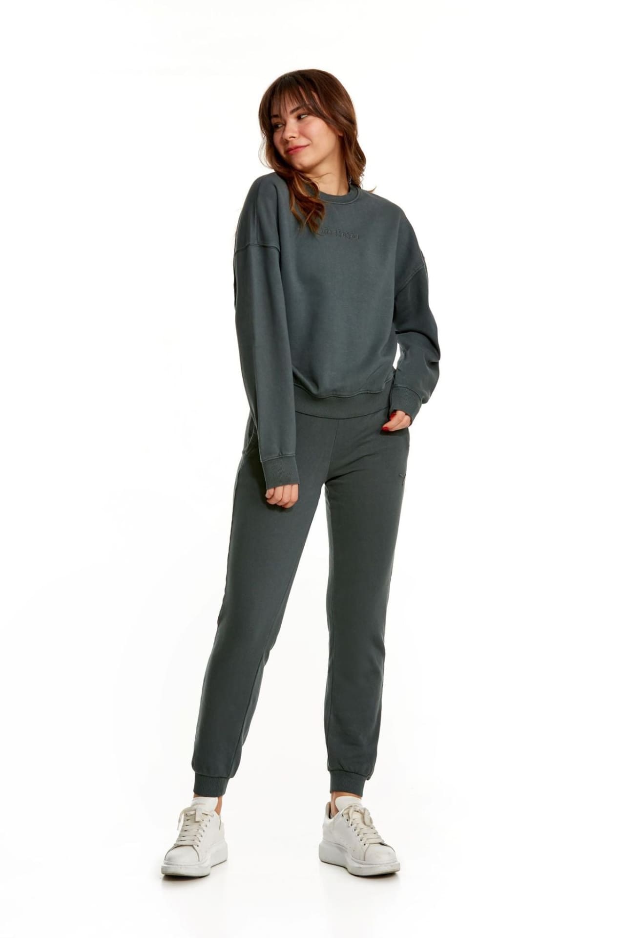 Birdiejay-Over The Clouds Gri̇ Oversize Sweatshirt-Sweatshirts & Hoodies-3-Milagron.com