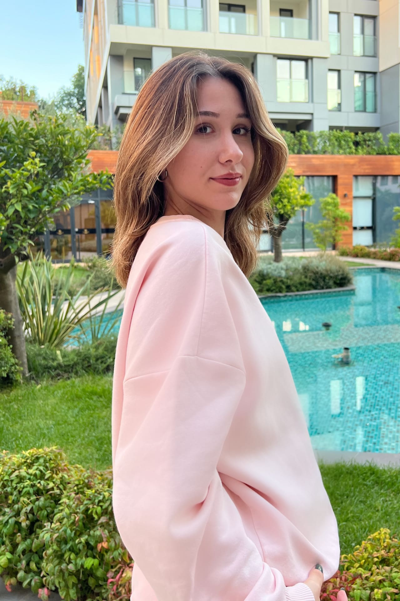 Birdiejay-Over The Clouds Pembe Oversize Sweatshirt-Sweatshirts & Hoodies-5-Milagron.com