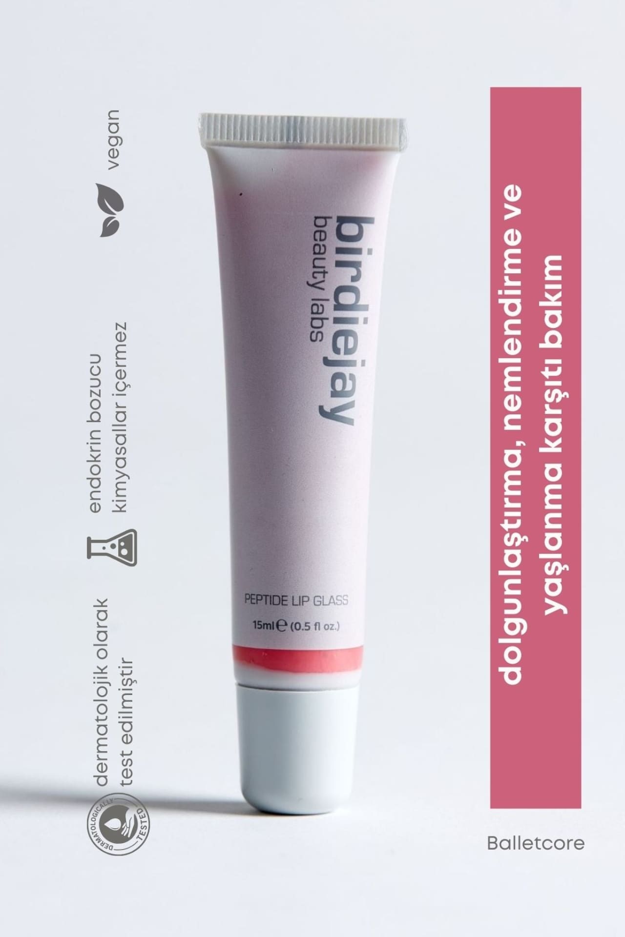 Birdiejay-Peptide Lip Glass Balletcore-Lip Balm-1-Milagron.com