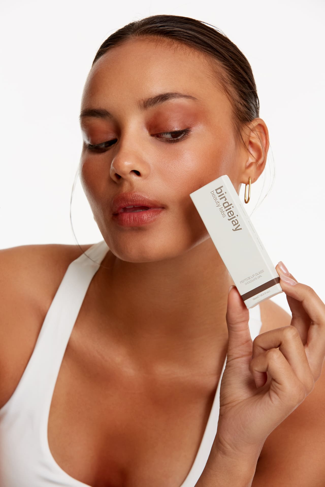 Birdiejay-Peptide Lip Glass Chocolate Girl-Lip Balm-4-Milagron.com