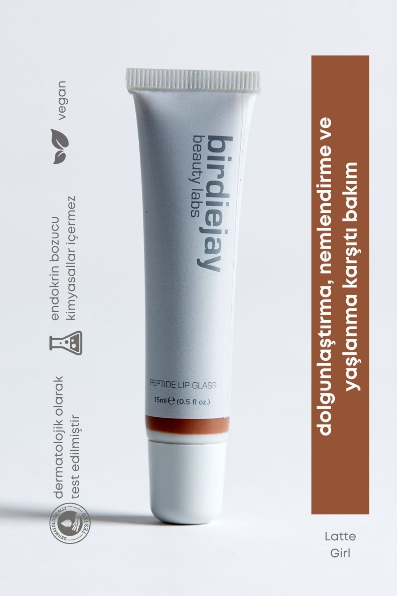 Birdiejay-Peptide Lip Glass Latte Girl-Lip Balm-1-Milagron.com