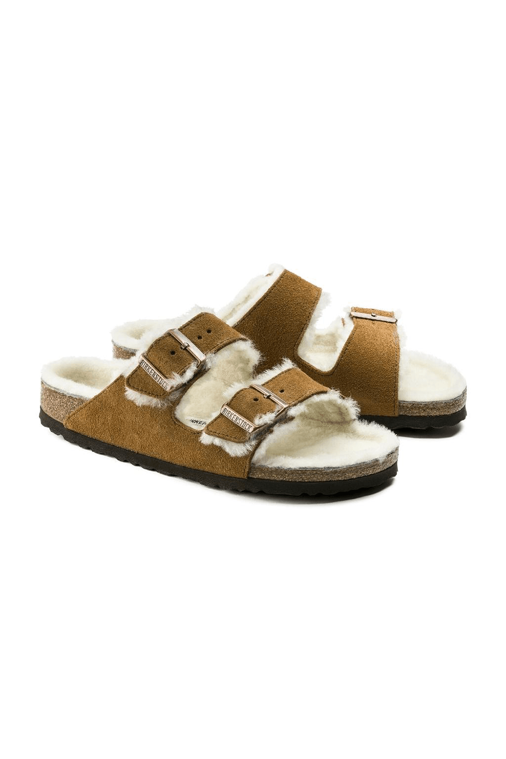 Birkenstock-Arizona Suede Shearling-Sandalet & Terlik-2-Milagron.com