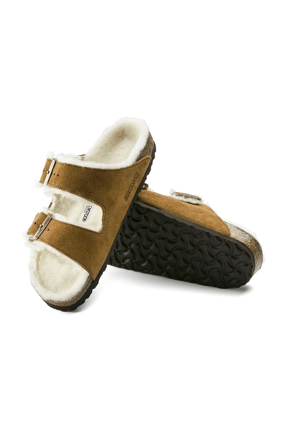Birkenstock-Arizona Suede Shearling-Sandalet & Terlik-3-Milagron.com