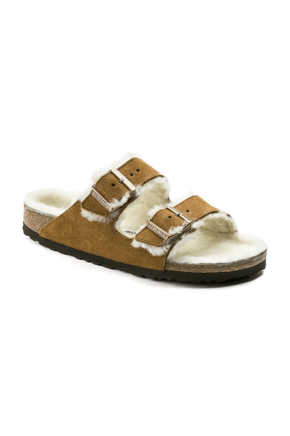Birkenstock-Arizona Suede Shearling-Sandalet & Terlik-4-Milagron.com