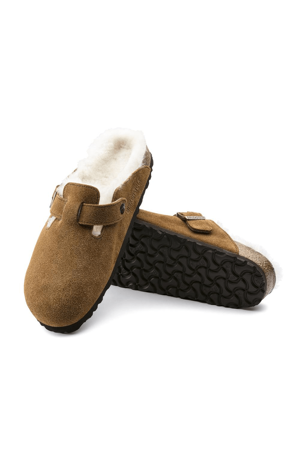 Birkenstock-Boston Suede Shearling-Sandalet & Terlik-3-Milagron.com