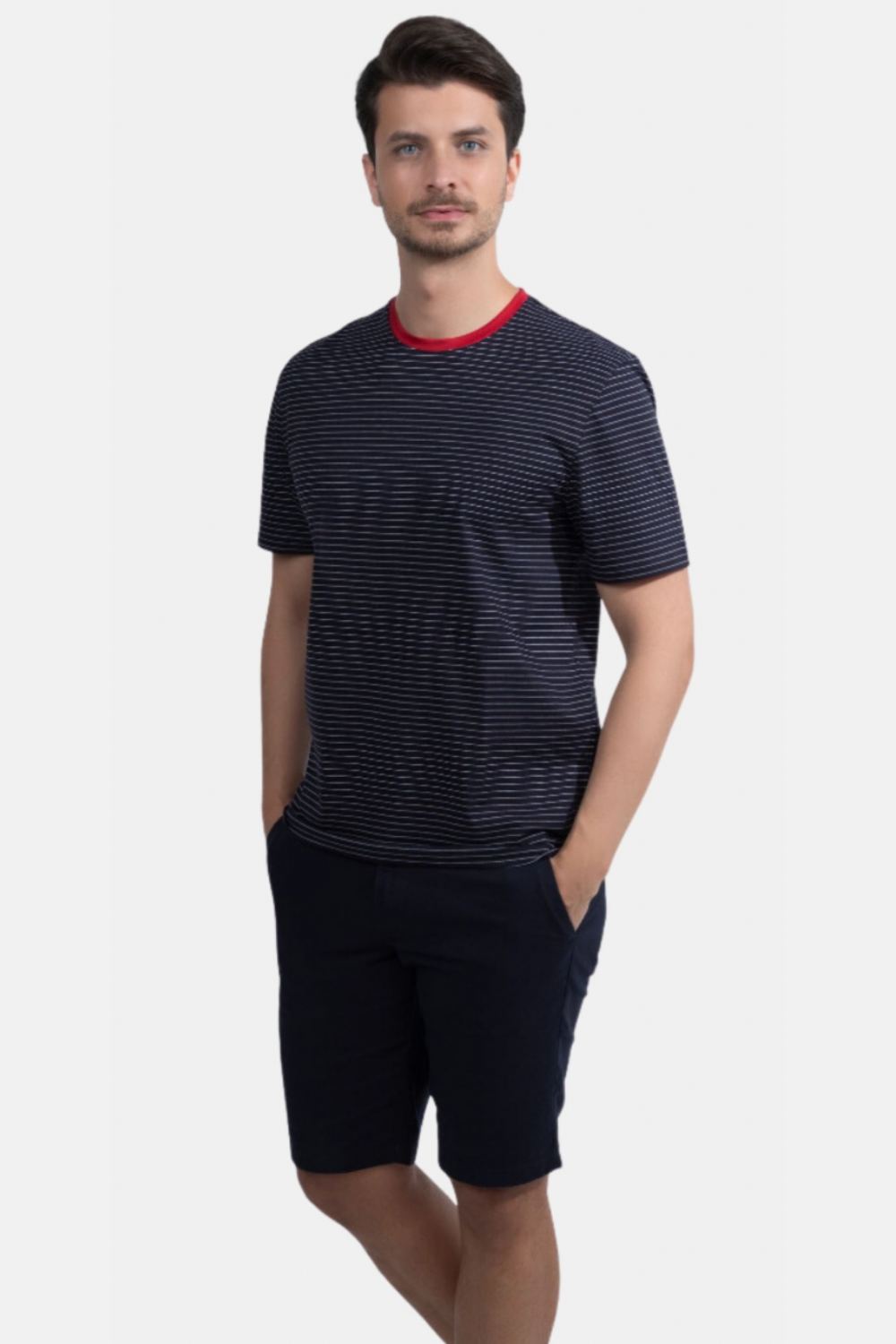 Blinky London-Çizgili Bisiklet Yaka T-shirt-T-Shirts-2-Milagron.com