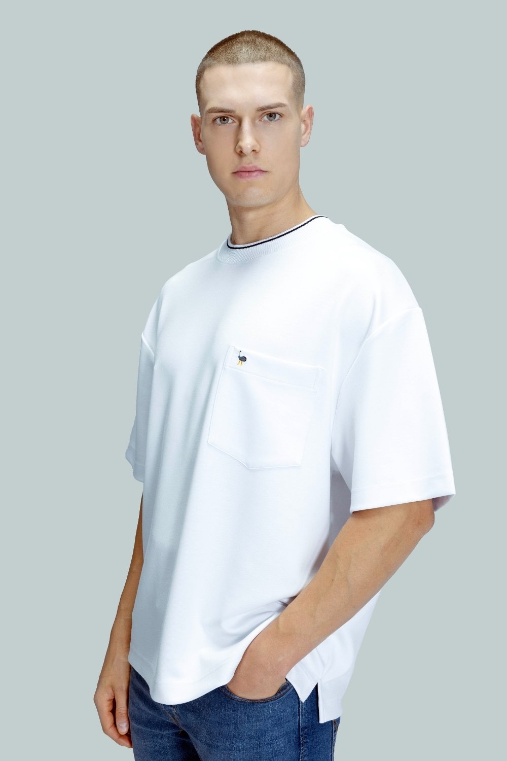 Blinky London-Erkek Boxy Kısakol Oversize Beyaz T-shirt-T-Shirts-1-Milagron.com