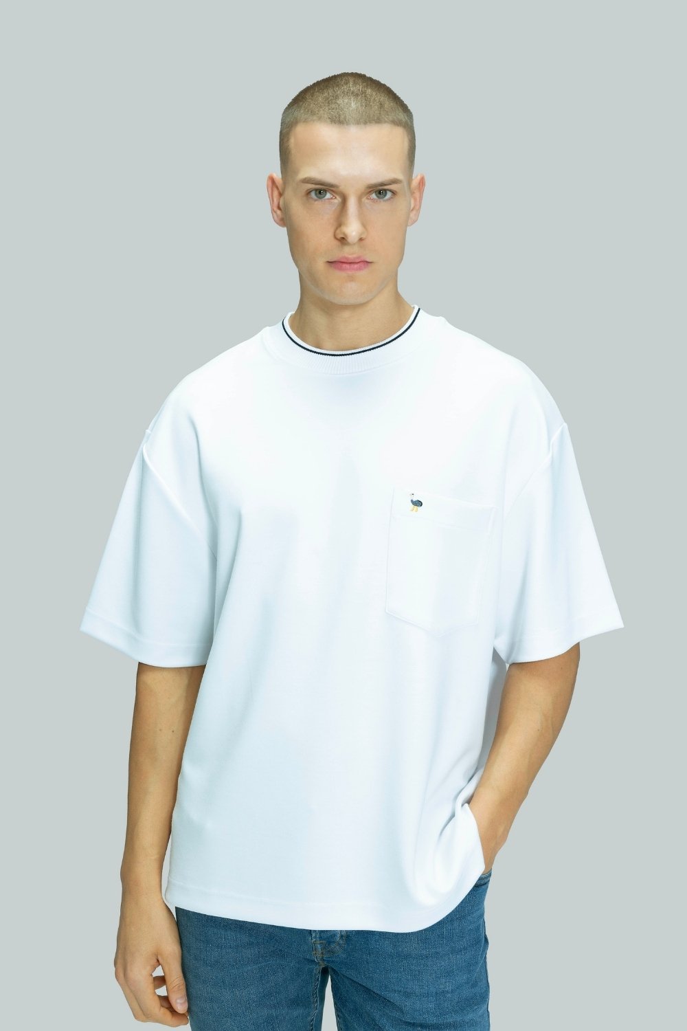 Blinky London-Erkek Boxy Kısakol Oversize Beyaz T-shirt-T-Shirts-2-Milagron.com