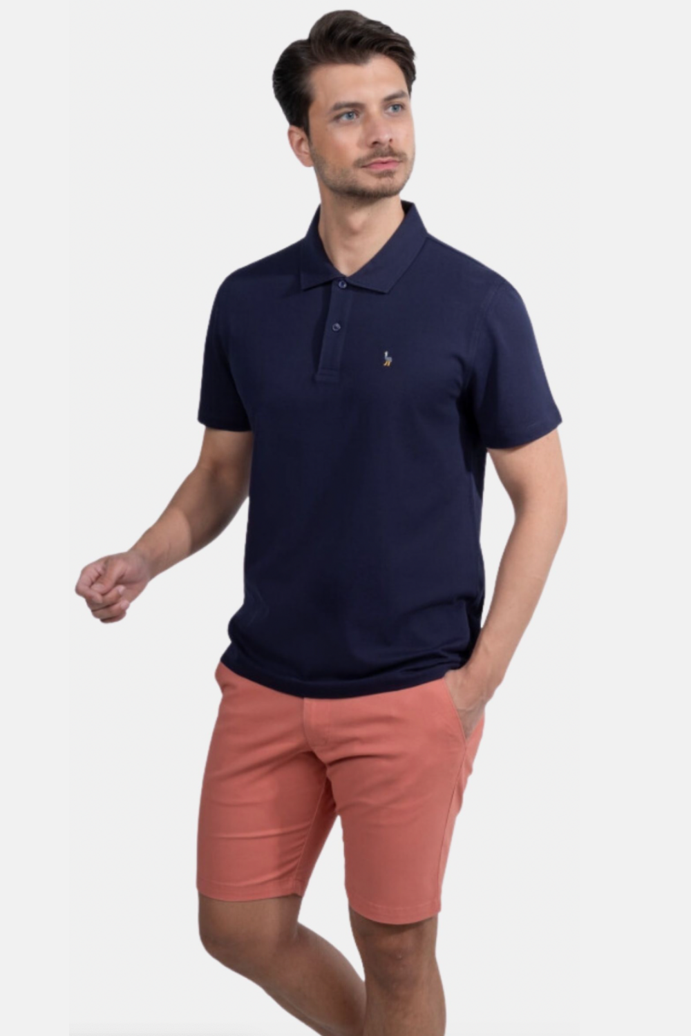 Blinky London-Erkek Merserize Polo Yaka Lacivert T-shirt-T-Shirts-1-Milagron.com