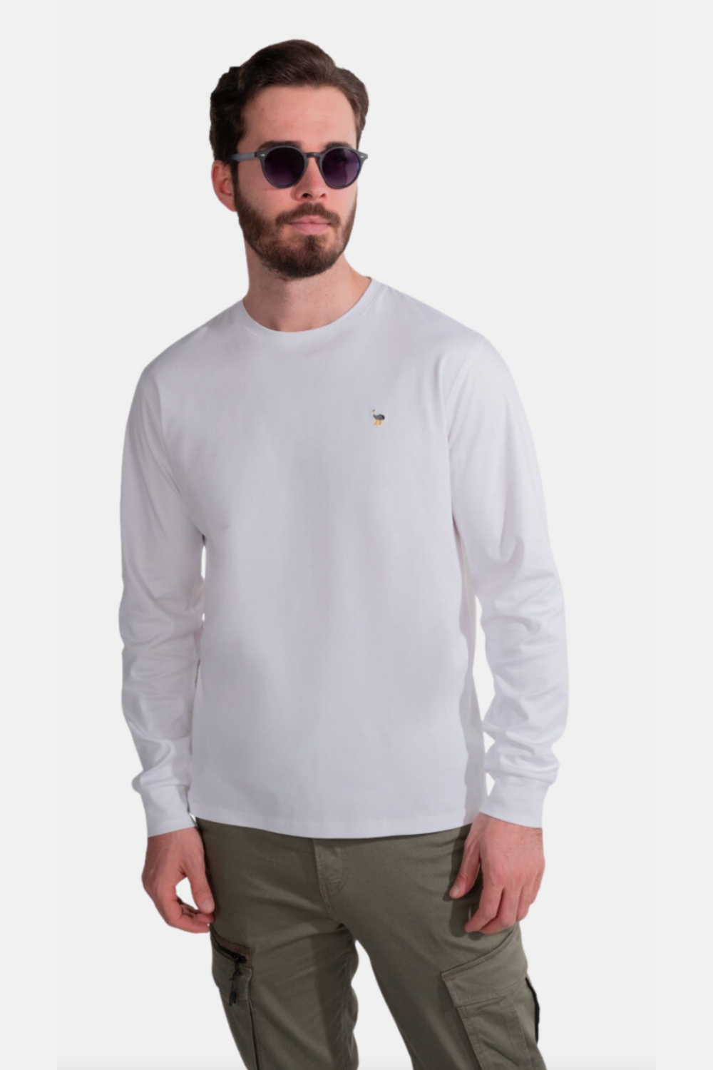 Blinky London-Merserize Uzun Kollu Interlok Beyaz T-shirt-T-Shirts-1-Milagron.com