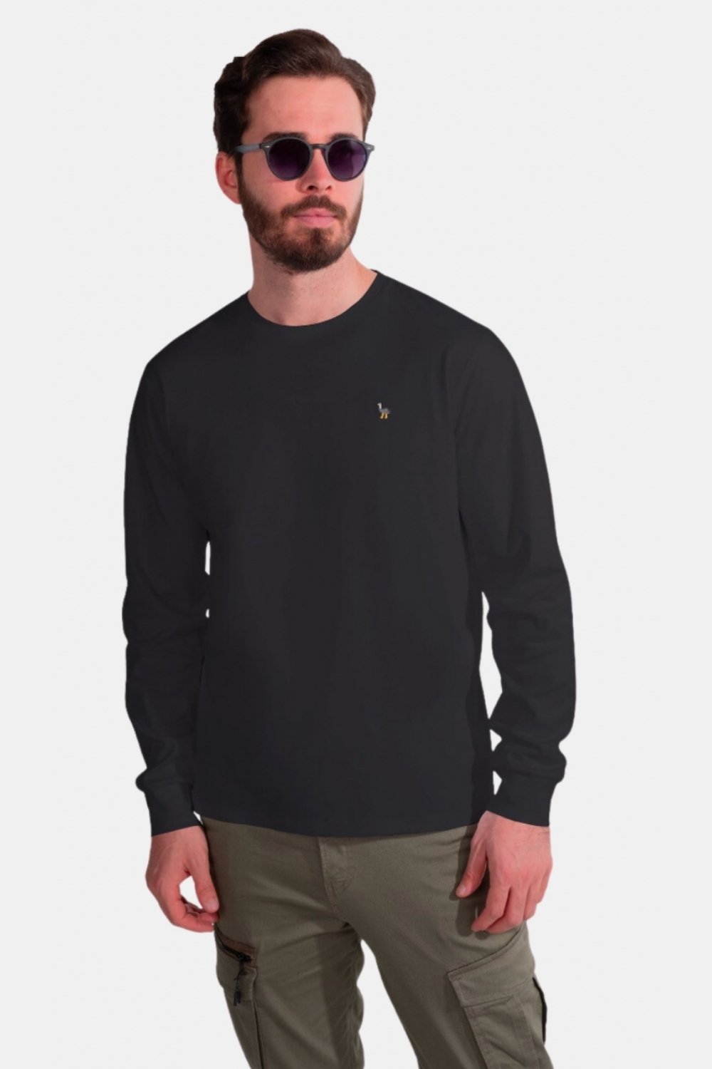 Blinky London-Merserize Uzun Kollu Interlok Siyah T-shirt-T-Shirts-2-Milagron.com