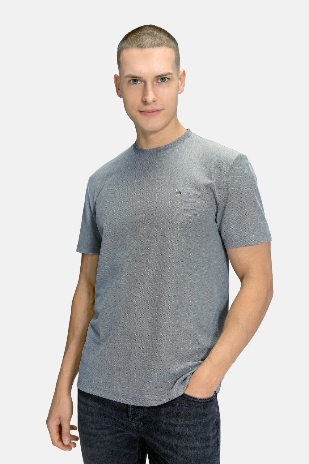 Blinky London-Oxford Bisiklet Yaka Siyah & Beyaz T-shirt-T-Shirts-1-Milagron.com