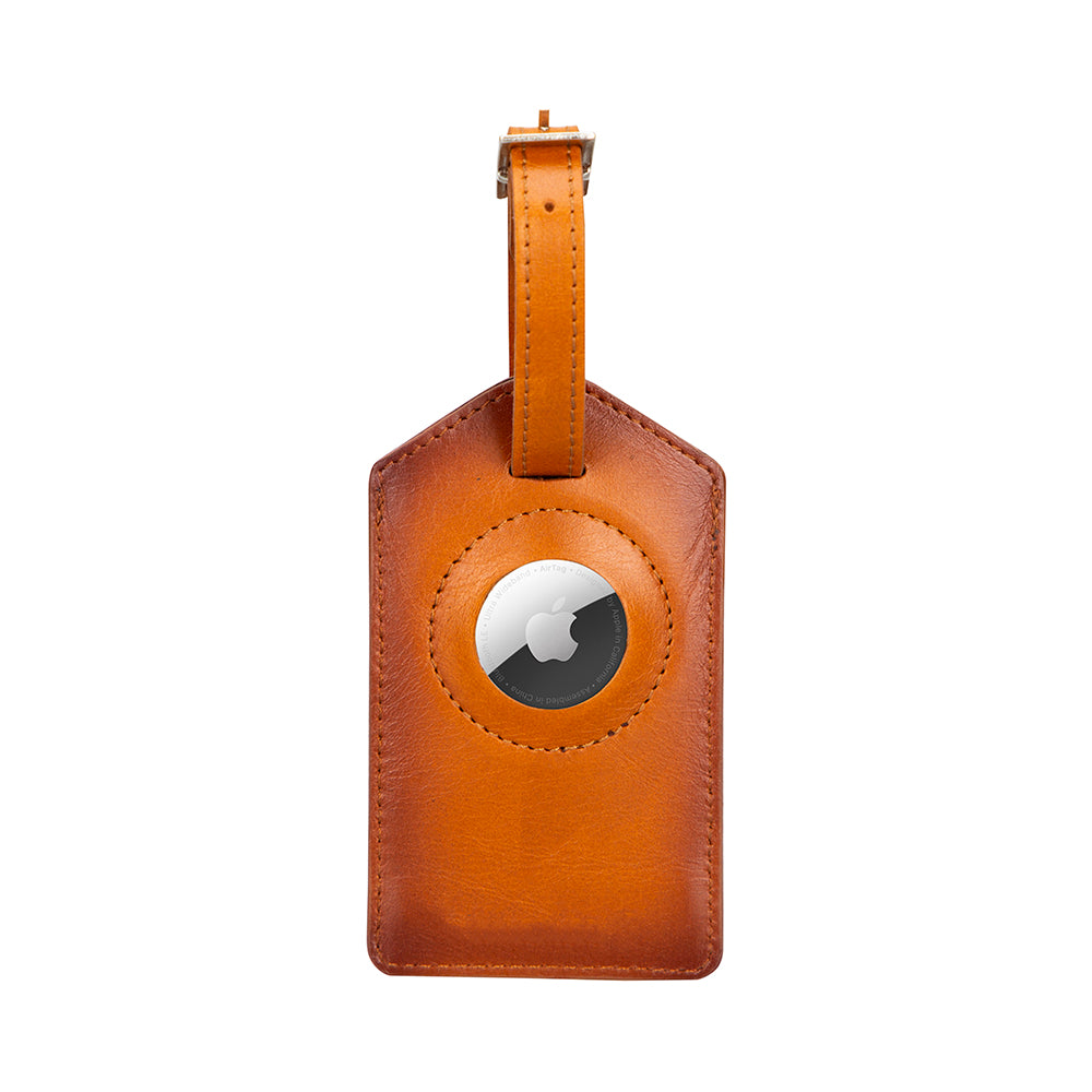 Bloominbag-Airconrad Voyage Luxe Tan Deri Air Tag Bagaj & Bavul Etiketi-1-Milagron.com