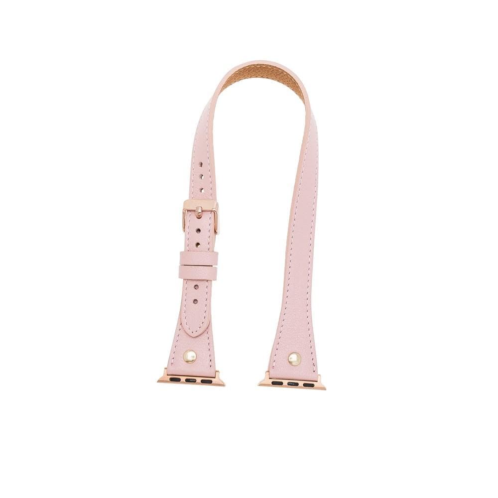 Alpine Double Tour Blush Pink Hakiki Deri Apple Watch Kordonu - 44/45/46/49Mm
