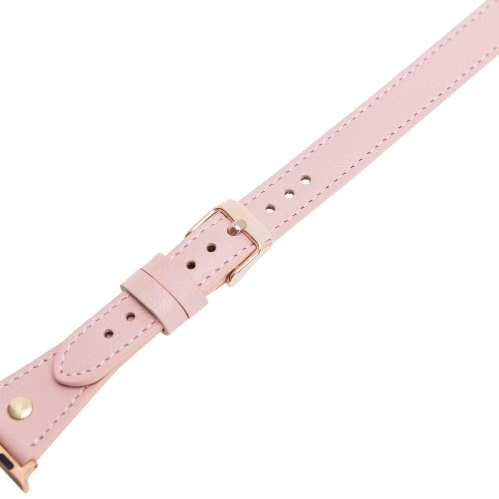 Alpine Double Tour Blush Pink Hakiki Deri Apple Watch Kordonu - 44/45/46/49Mm