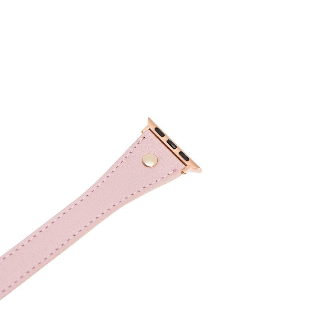 Alpine Double Tour Blush Pink Hakiki Deri Apple Watch Kordonu - 44/45/46/49Mm