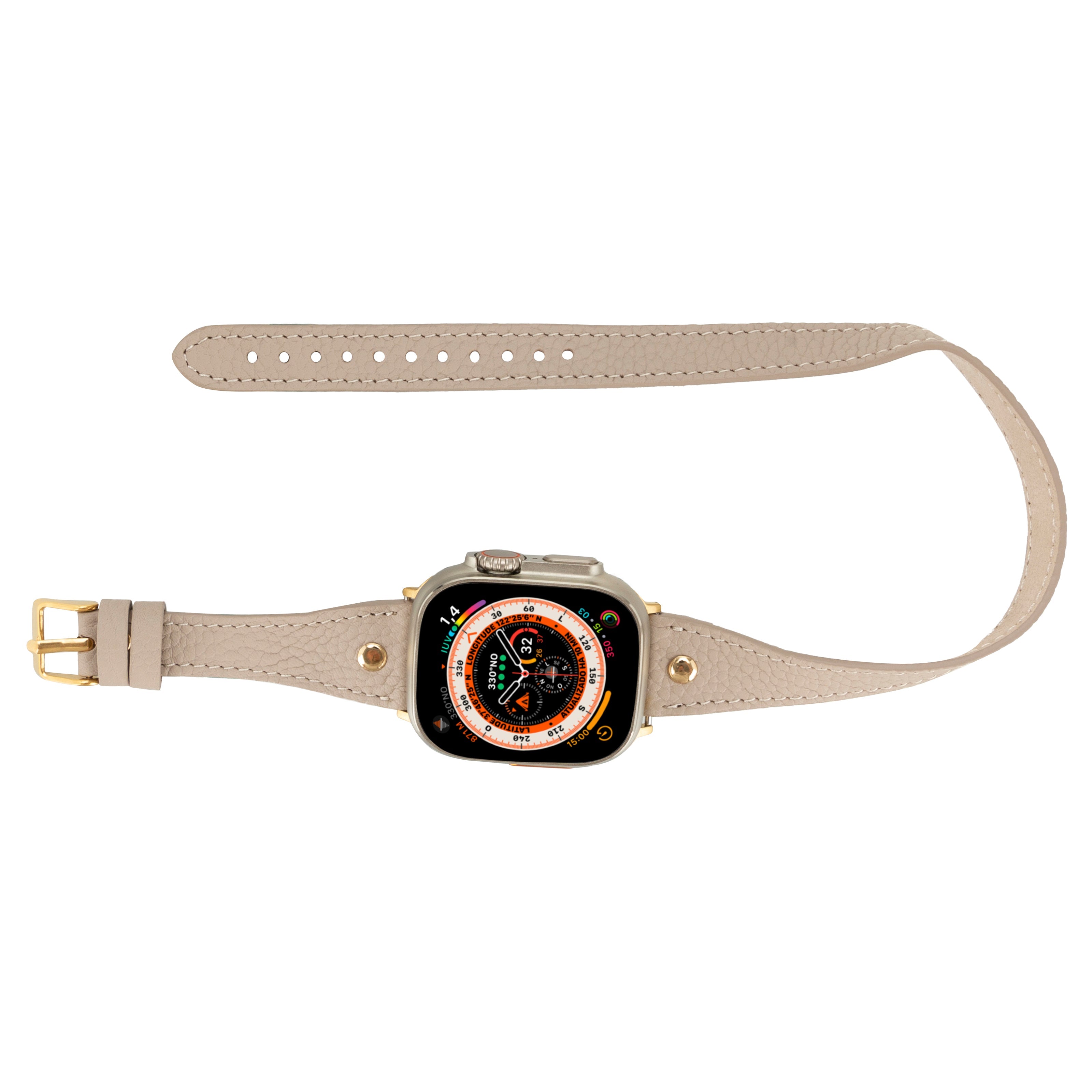 Alpine Double Tour Dune Brown Hakiki Deri Apple Watch Kordonu - 44/45/46/49Mm