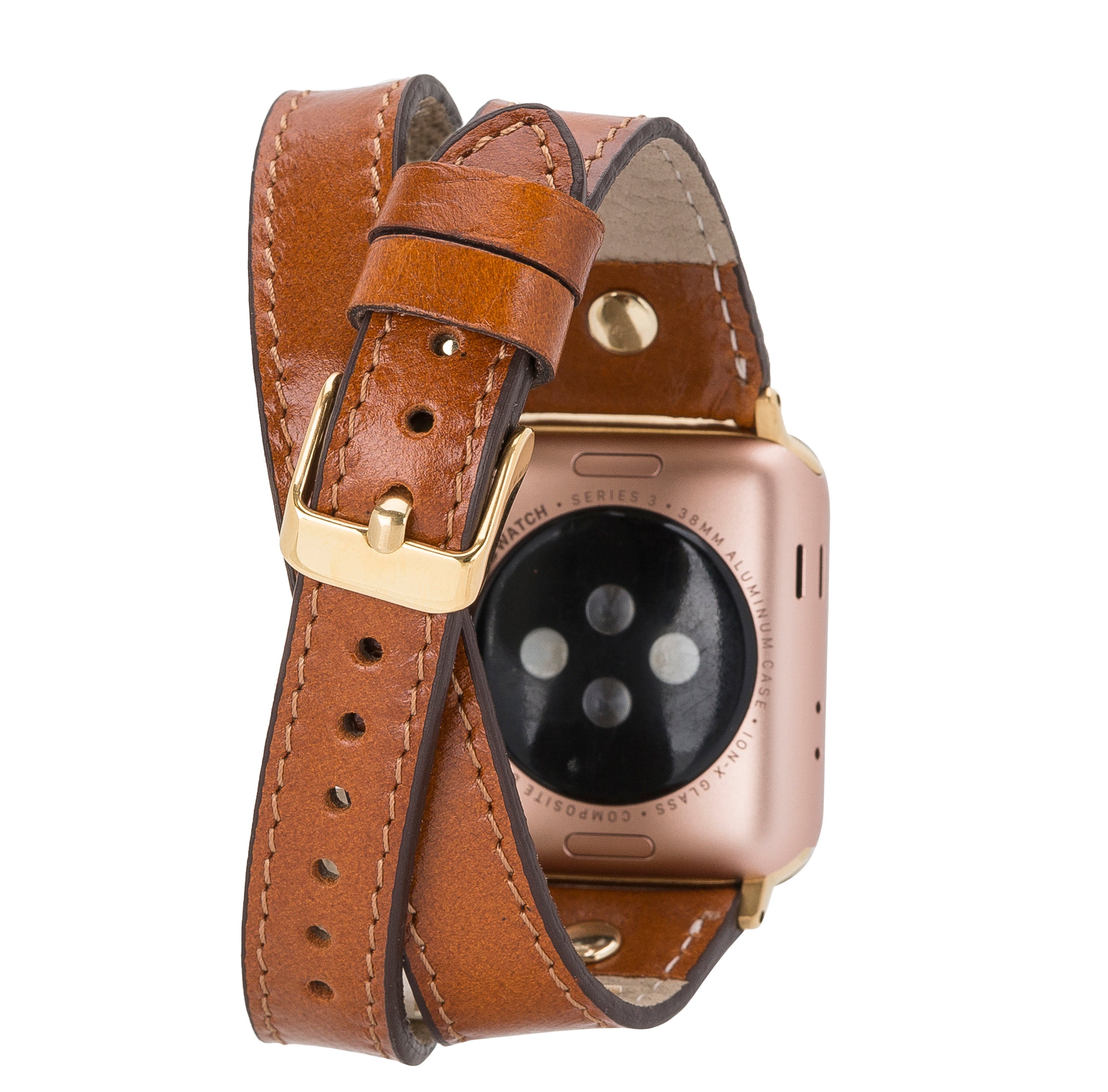 Alpine Double Tour Mocca Brown Hakiki Deri Apple Watch Kordonu - 44/45/46/49Mm