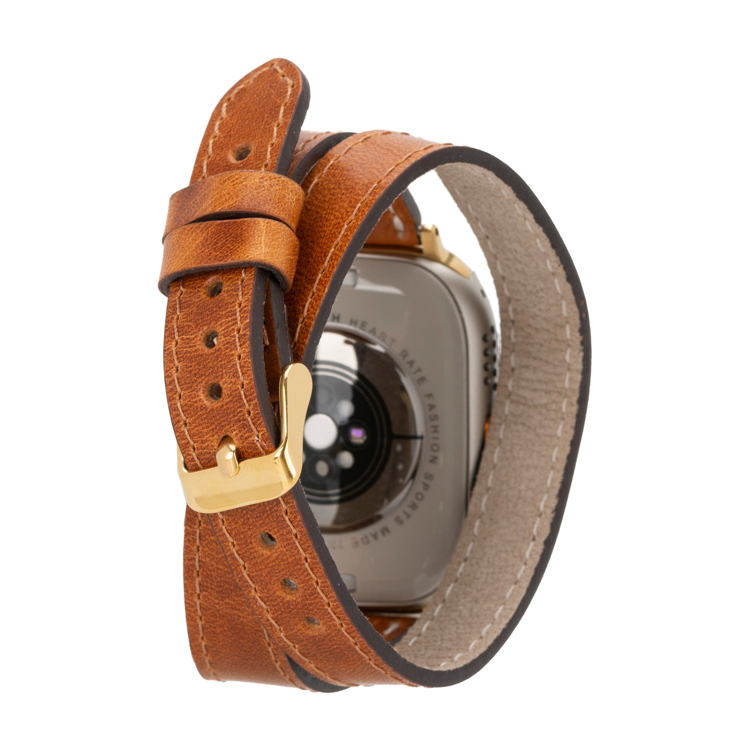 Alpine Double Tour Mocca Brown Hakiki Deri Apple Watch Kordonu - 44/45/46/49Mm