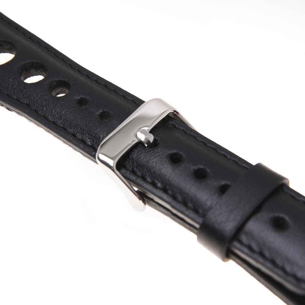 Alpine Noir Black Hakiki Deri Apple Watch Kordonu - 44/45/46/49Mm