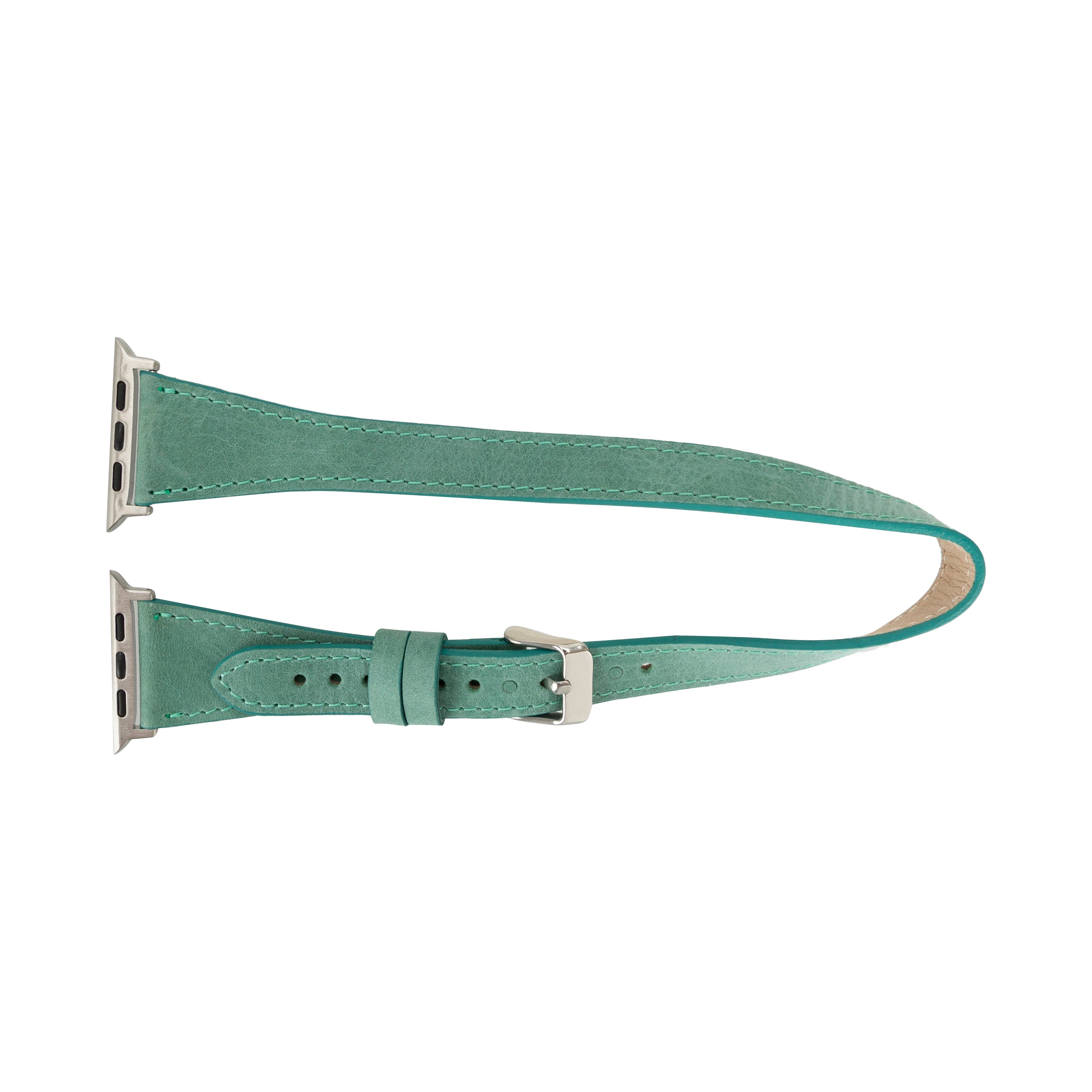 Alpine Slim Double Tour Aqua Hakiki Deri Apple Watch Kordonu - 44/45/46/49Mm
