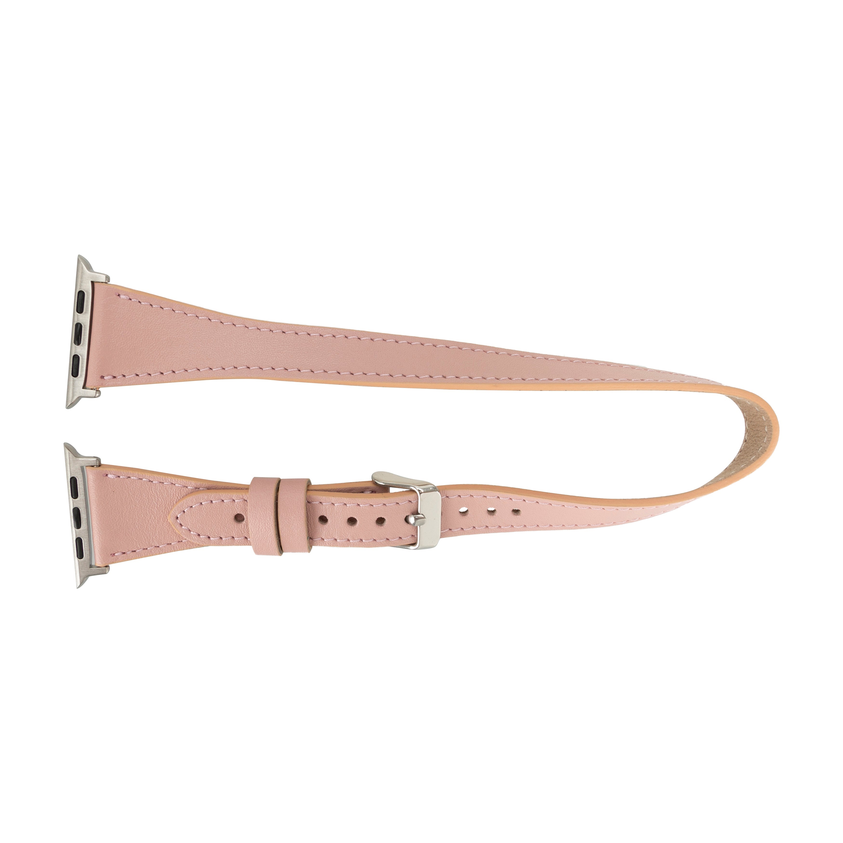 Alpine Slim Double Tour Blush Pink Hakiki Deri Apple Watch Kordonu - 44/45/46/49Mm