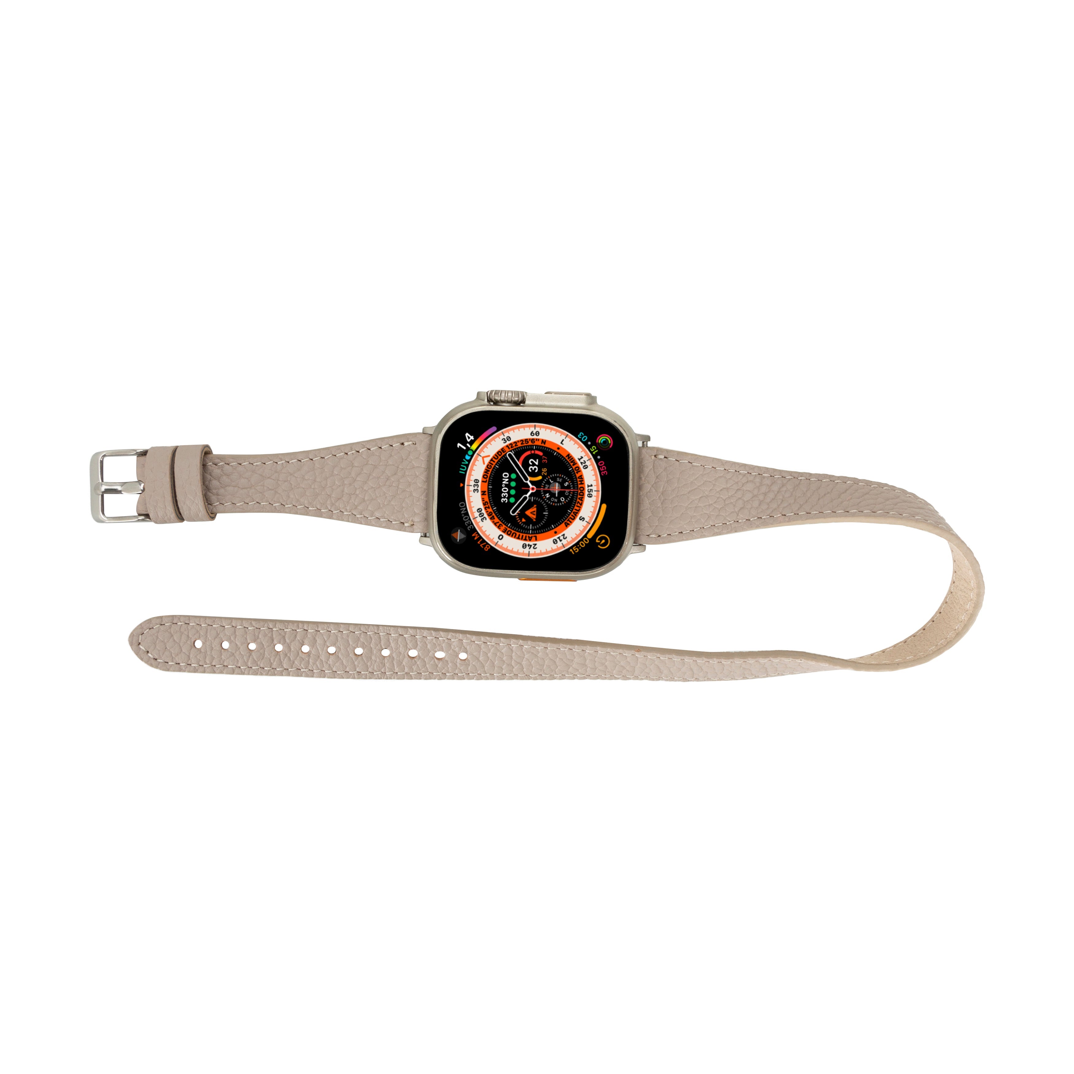 Alpine Slim Double Tour Dune Brown Hakiki Deri Apple Watch Kordonu - 44/45/46/49Mm