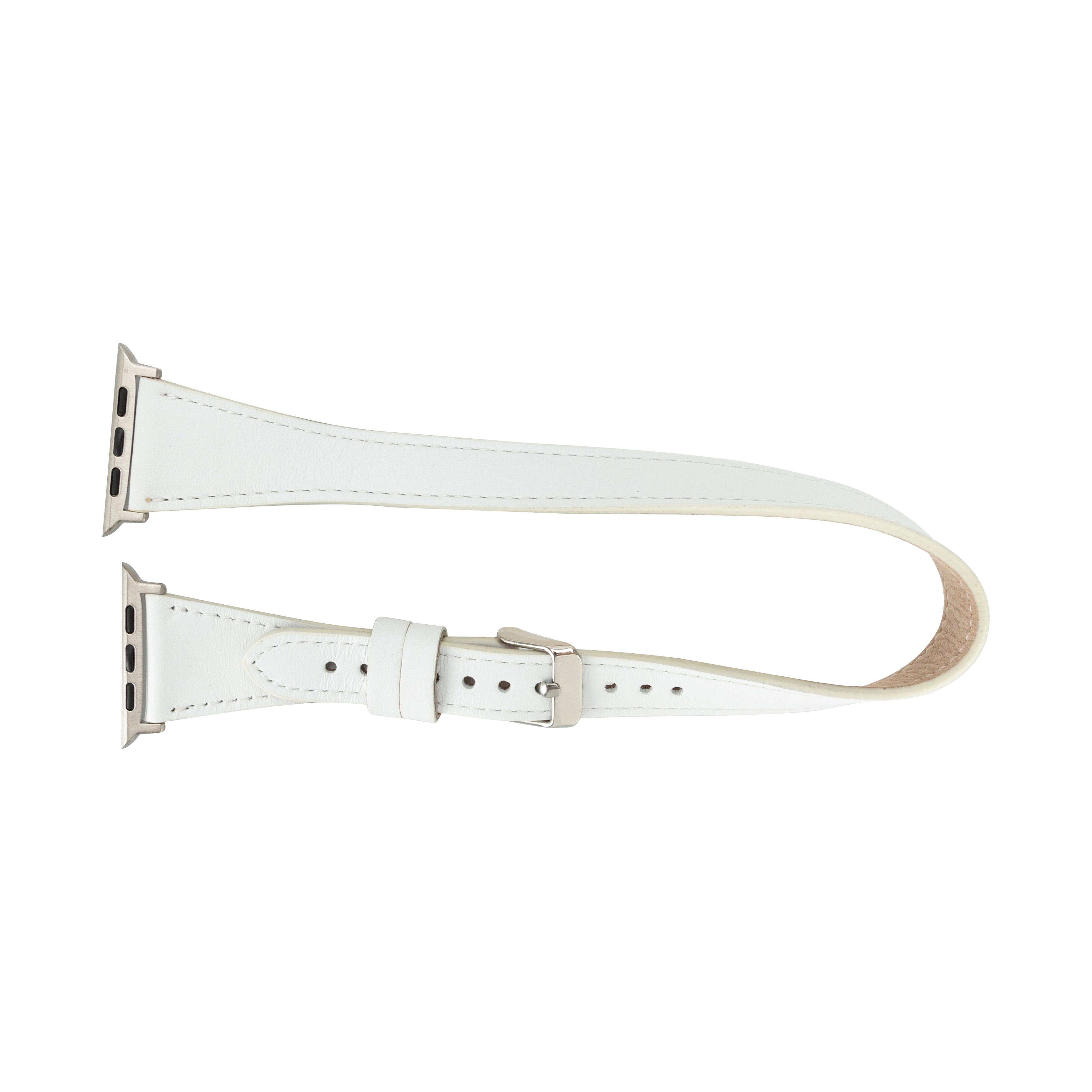 Alpine Slim Double Tour Ivory White Hakiki Deri Apple Watch Kordonu - 44/45/46/49Mm