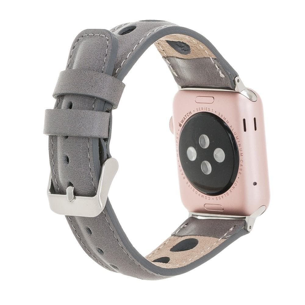 Alpine Stone Gray Hakiki Deri Apple Watch Kordonu - 44/45/46/49Mm
