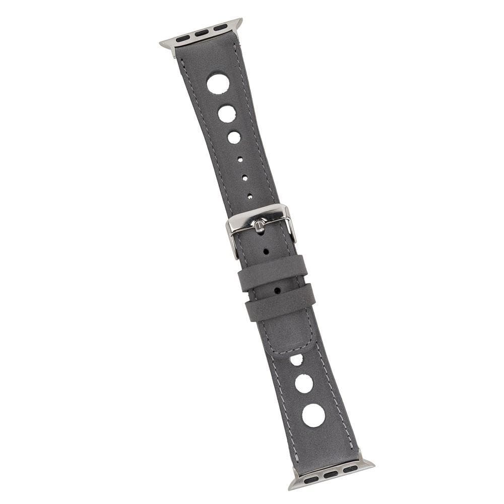 Alpine Stone Gray Hakiki Deri Apple Watch Kordonu - 44/45/46/49Mm