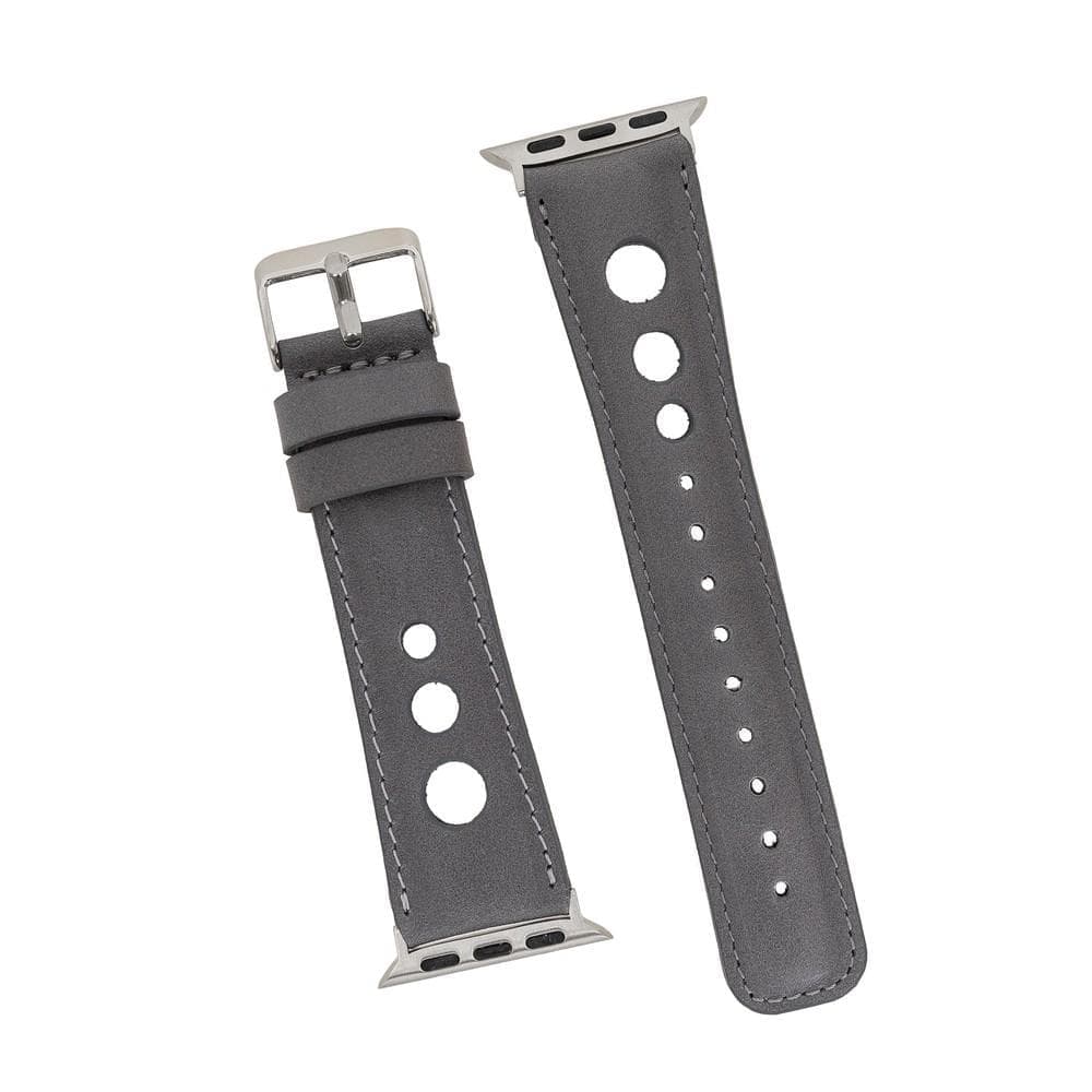 Alpine Stone Gray Hakiki Deri Apple Watch Kordonu - 44/45/46/49Mm