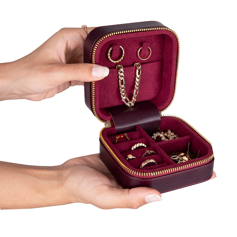 Bloominbag-Amanda Burgundy Gerçek Deri Takı çantası-2-Milagron.com