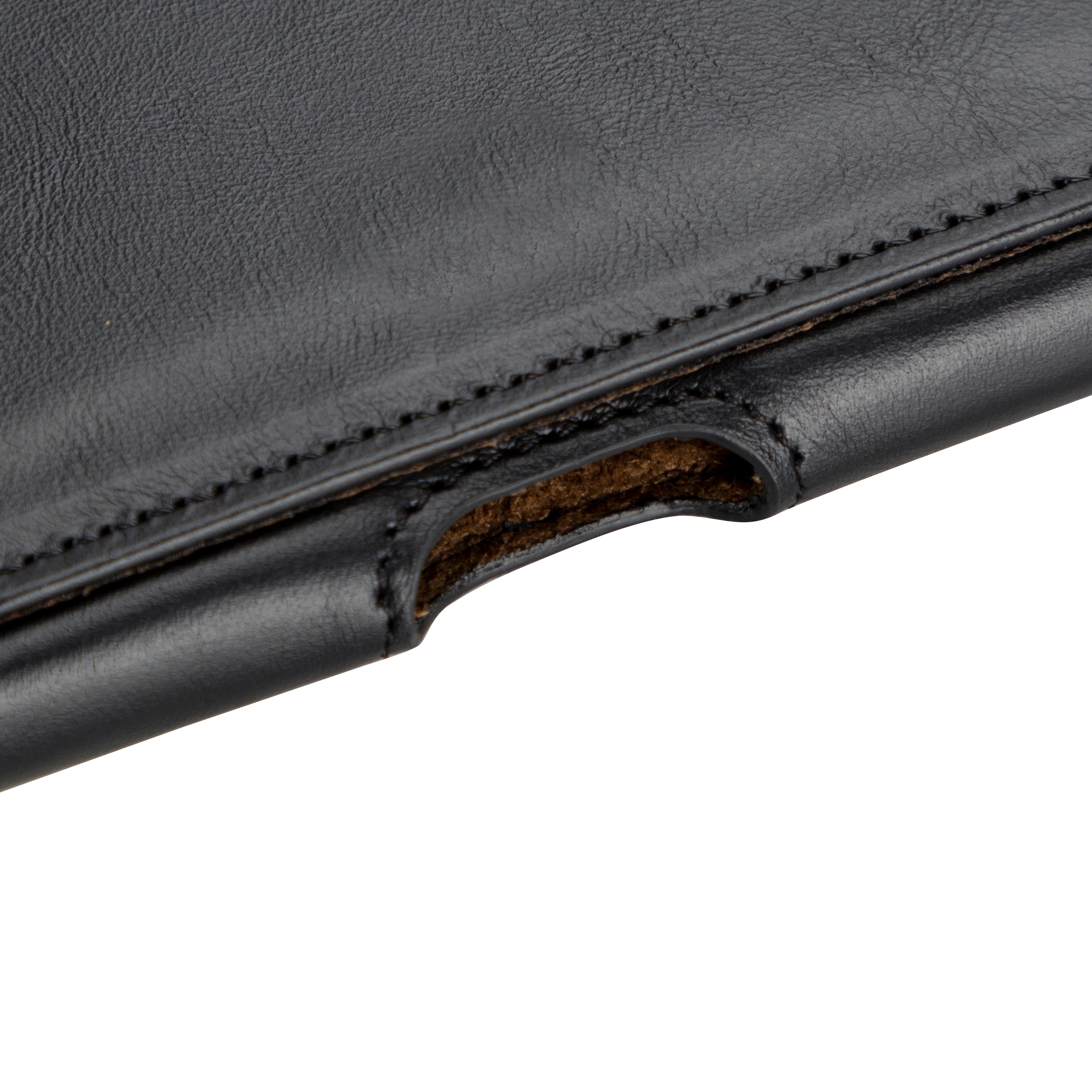 Arc Clip Onyx Black Leather 6.9" Phone Case
